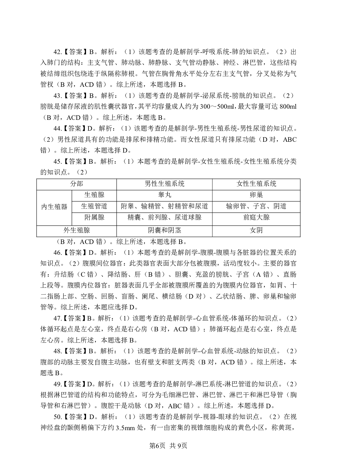 《解剖学》-专项练习 单选题-答案解析版.pdf 第6页
