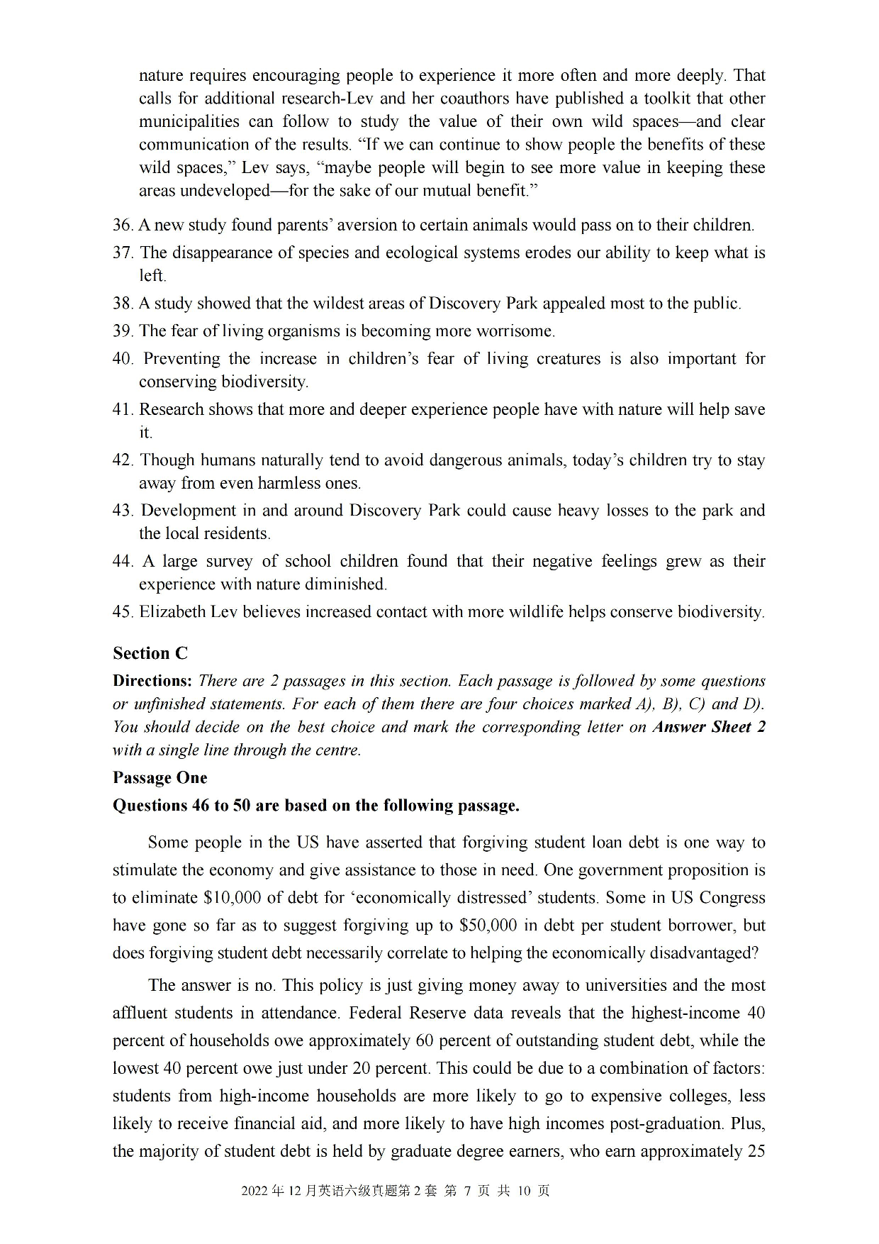 2022.12英语六级真题第2套.pdf 第7页