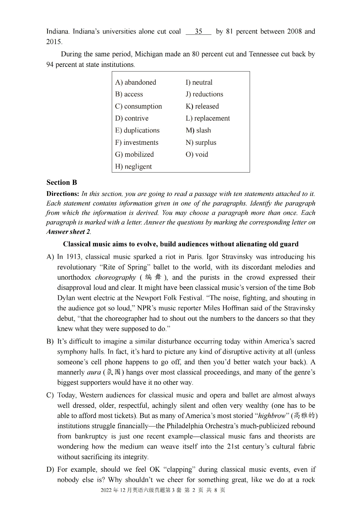2022.12英语六级真题第3套.pdf 第2页