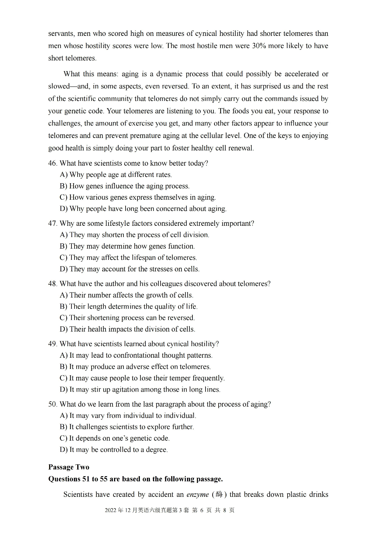 2022.12英语六级真题第3套.pdf 第6页