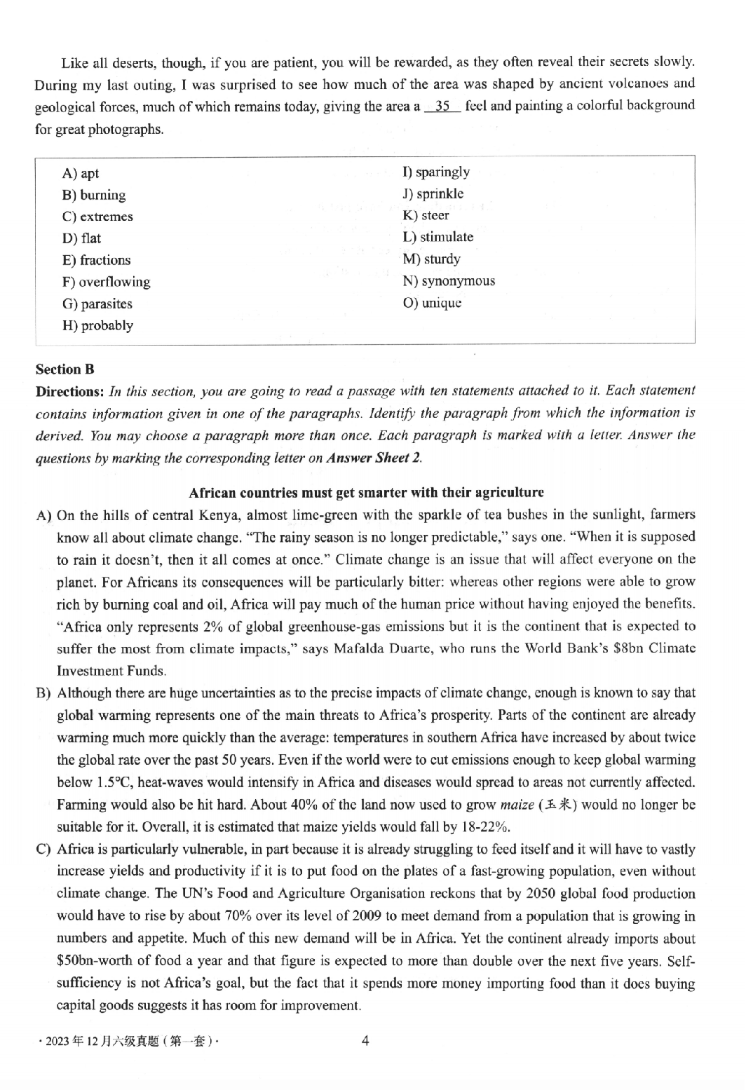 2023.12英语六级真题第1套.pdf 第4页