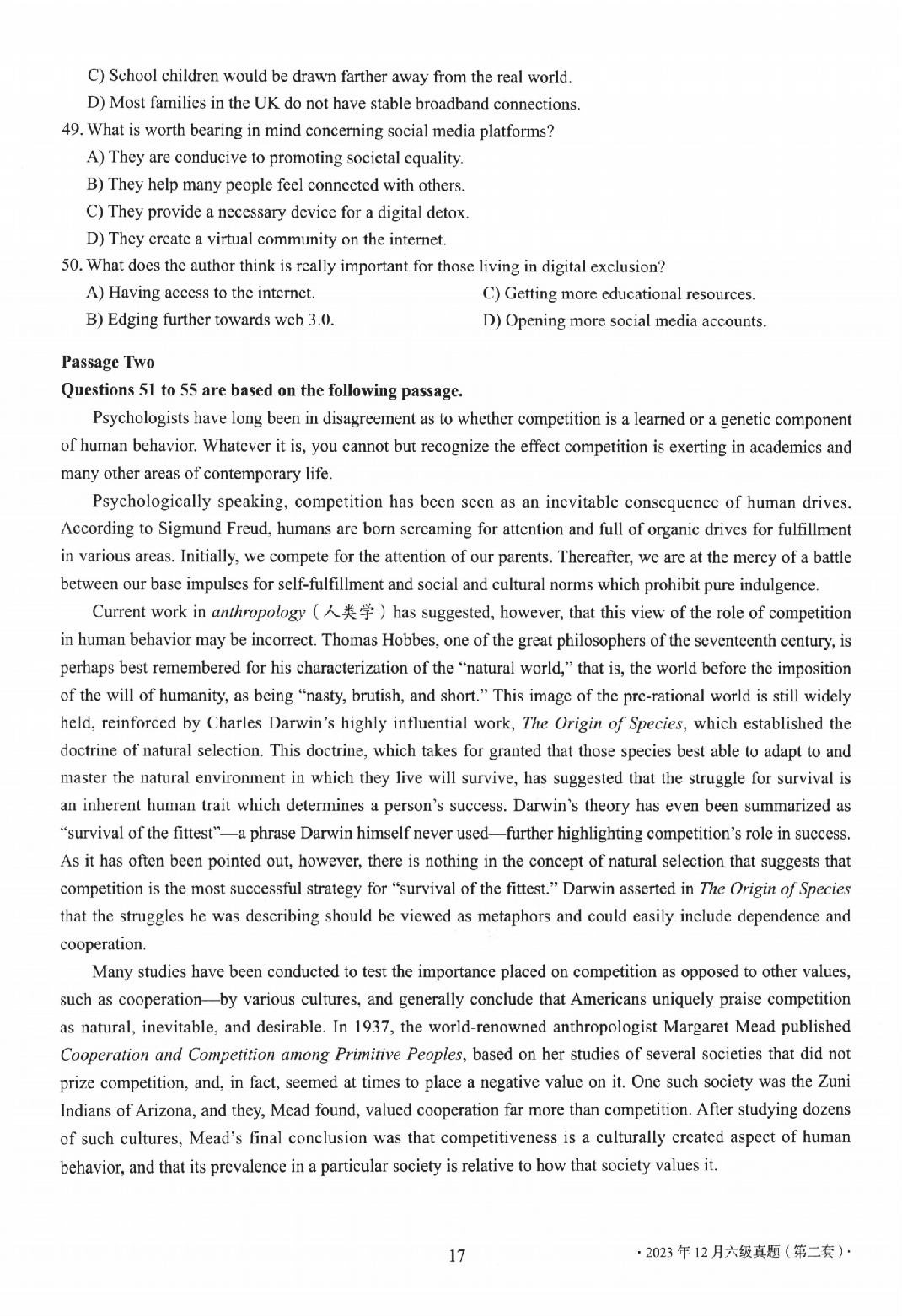 2023.12英语六级真题第2套.pdf 第8页