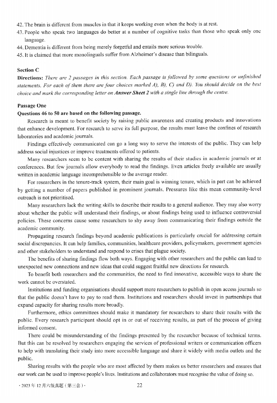 2023.12英语六级真题第3套.pdf 第4页