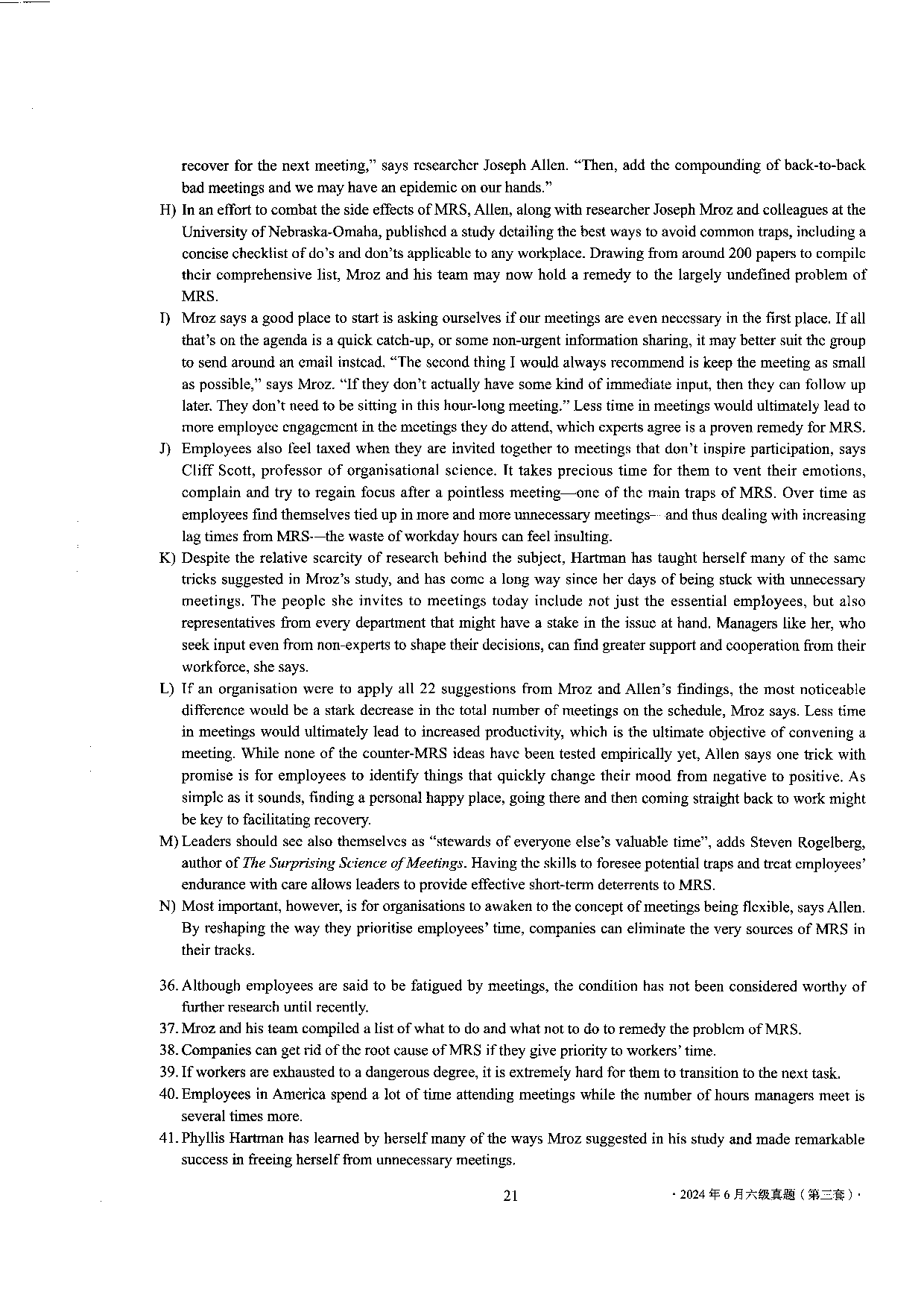 2024年6月英语六级第三套原题.pdf 第3页