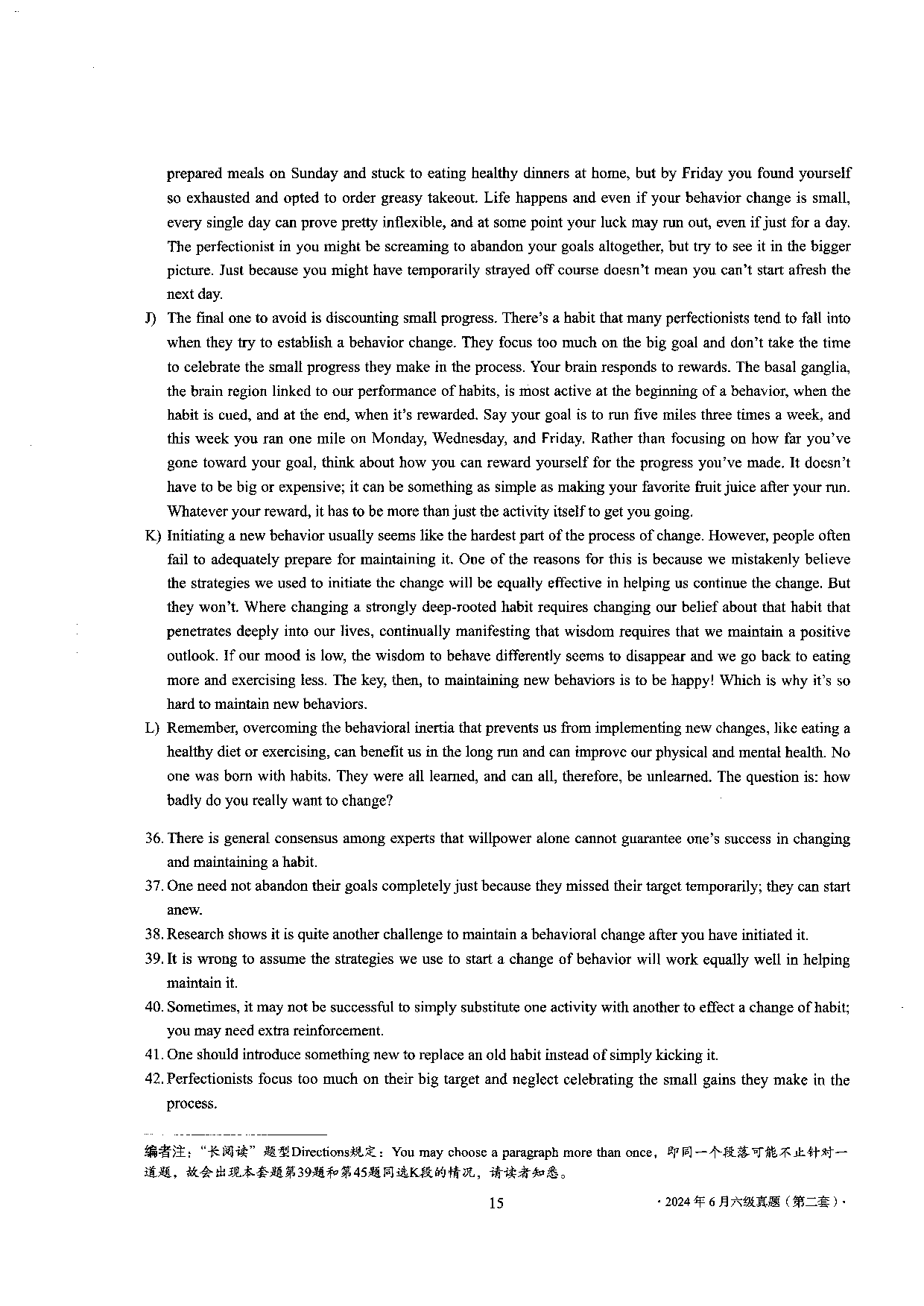 2024年6月英语六级第二套原题.pdf 第6页