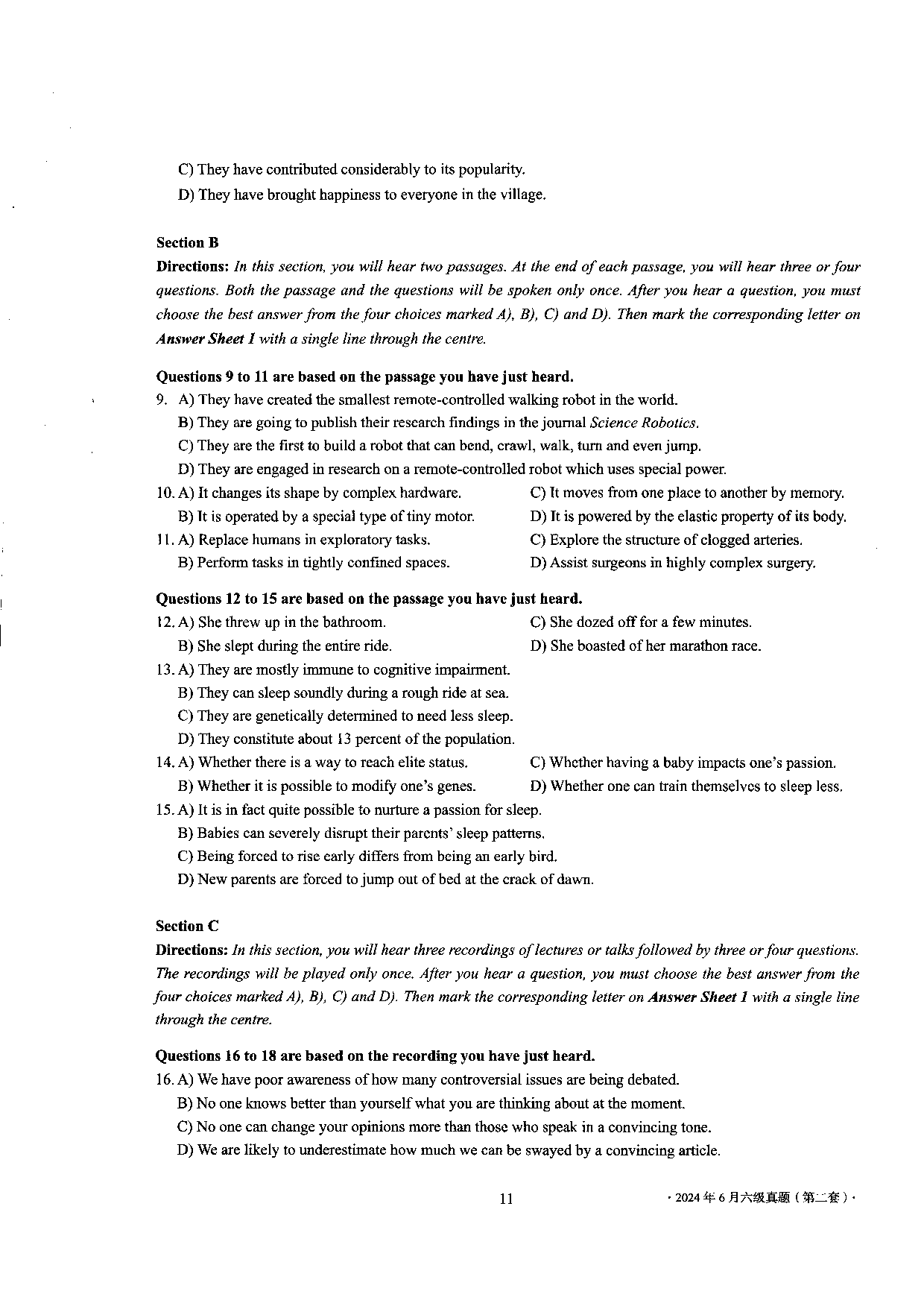 2024年6月英语六级第二套原题.pdf 第2页