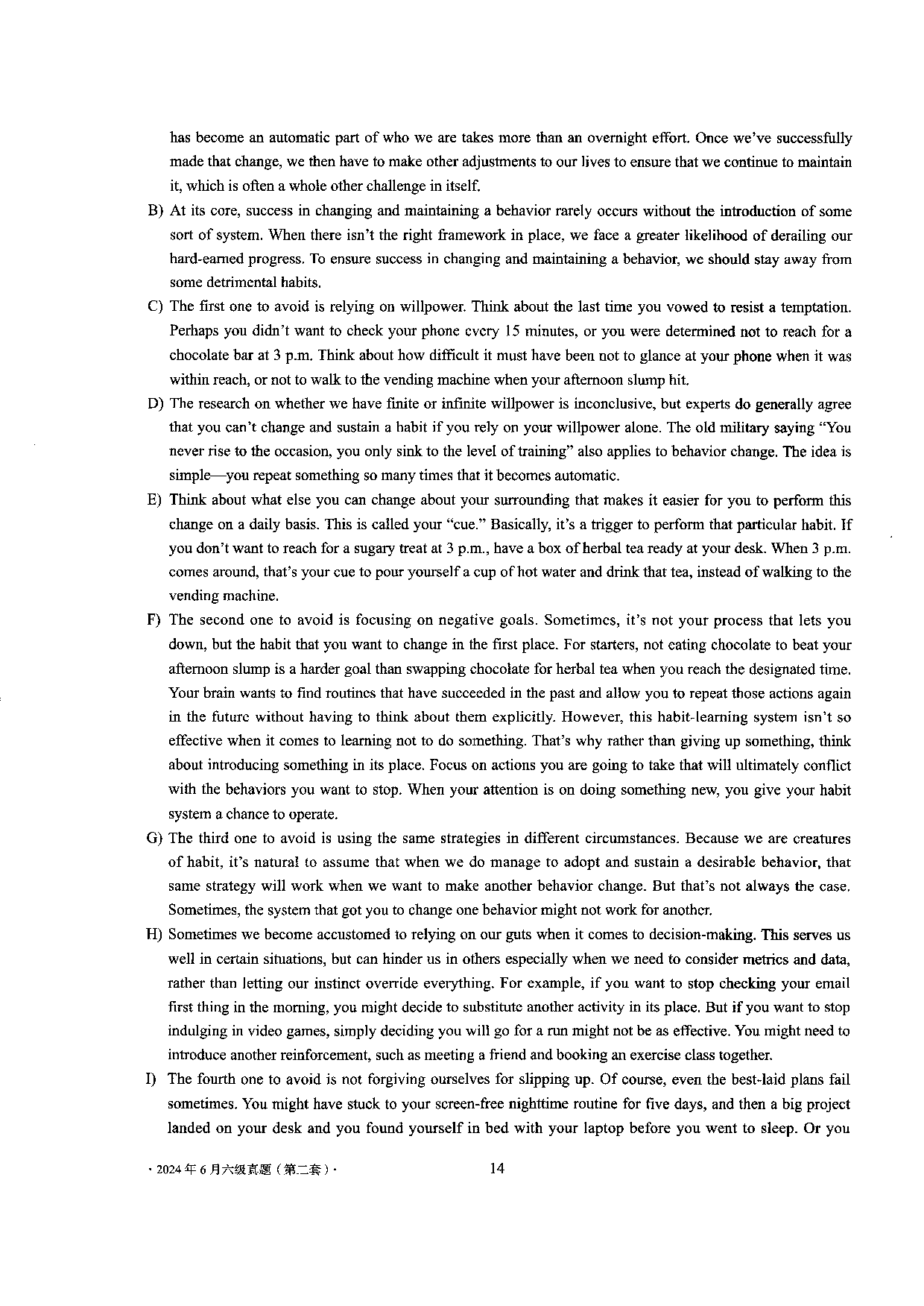 2024年6月英语六级第二套原题.pdf 第5页