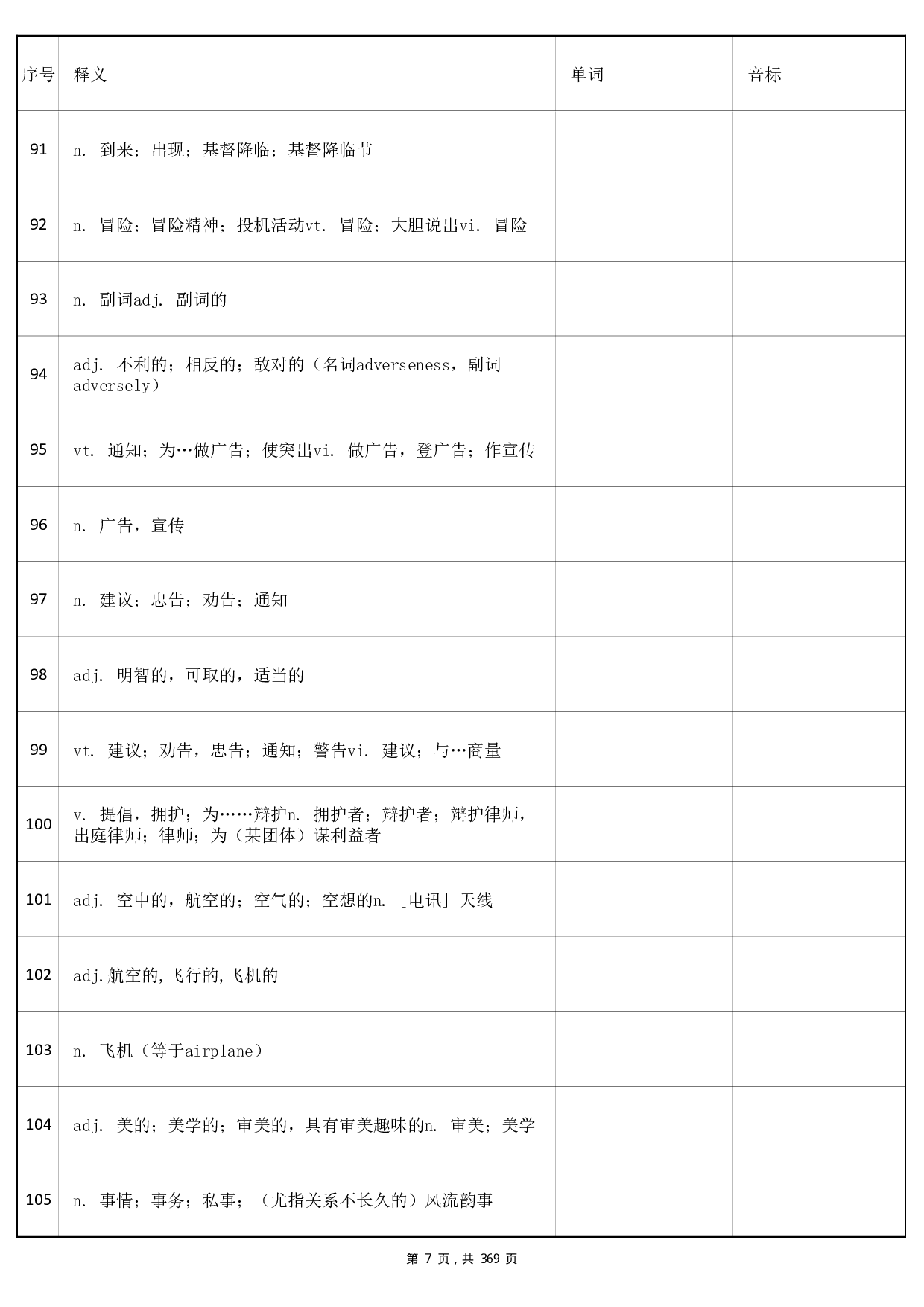 大学英语六级词汇-正序版-汉译英.pdf 第7页