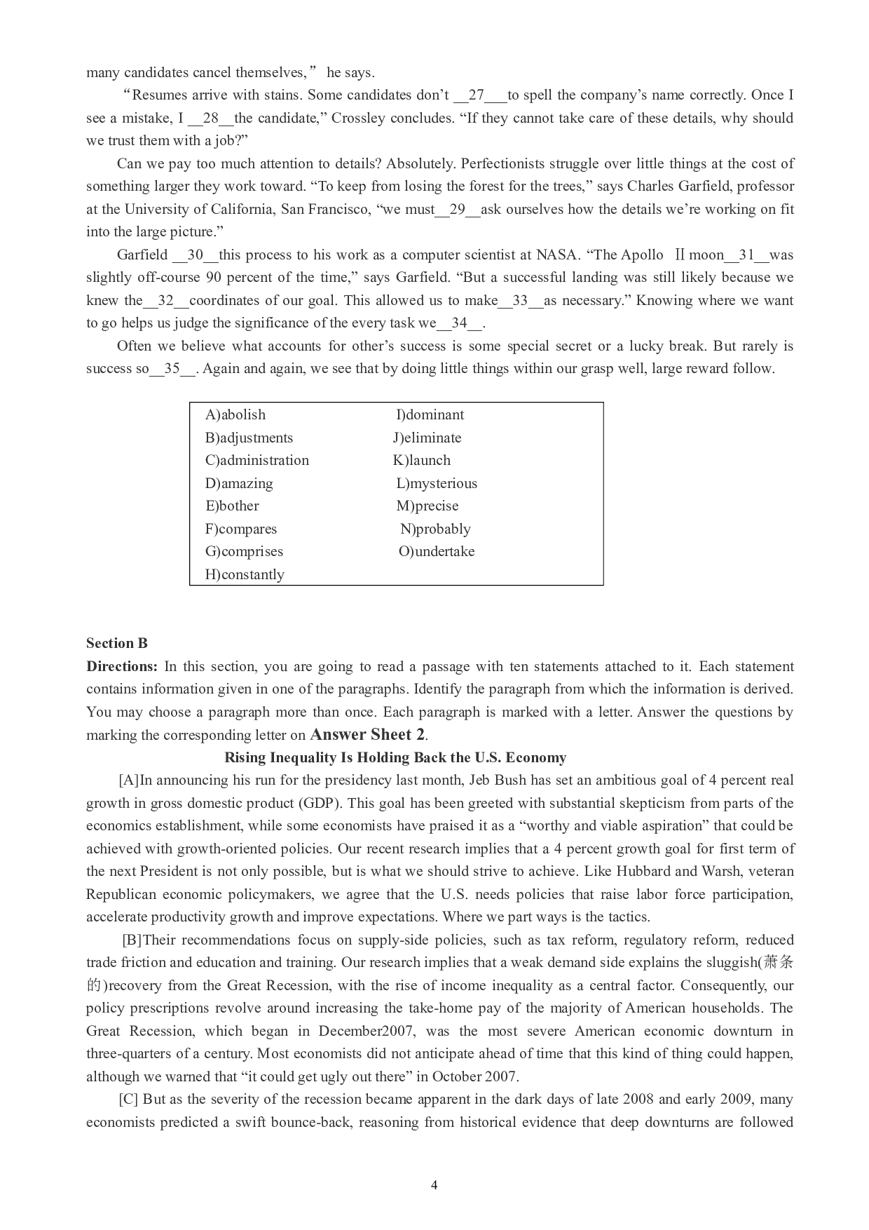 大学英语六级通关模拟卷第一套.pdf 第4页