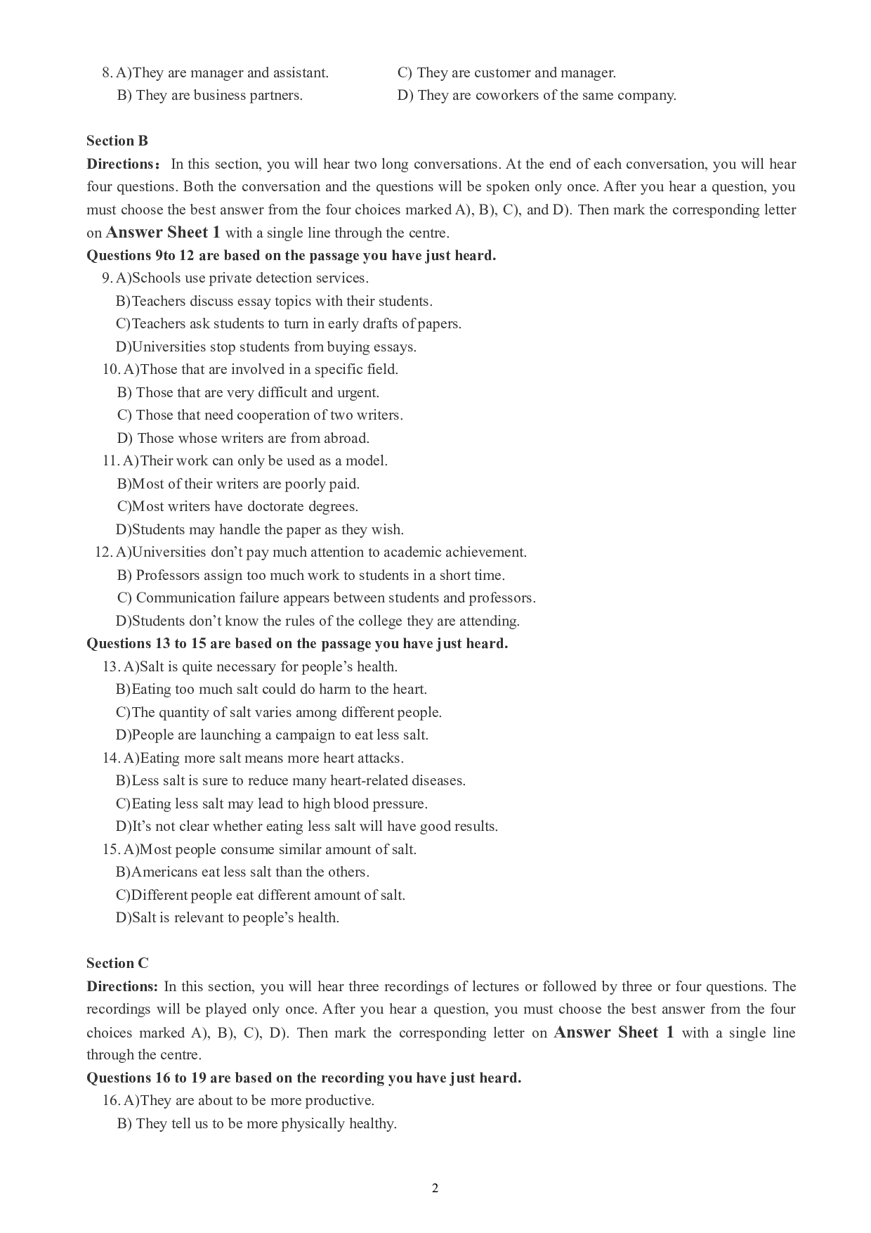 大学英语六级通关模拟卷第一套.pdf 第2页