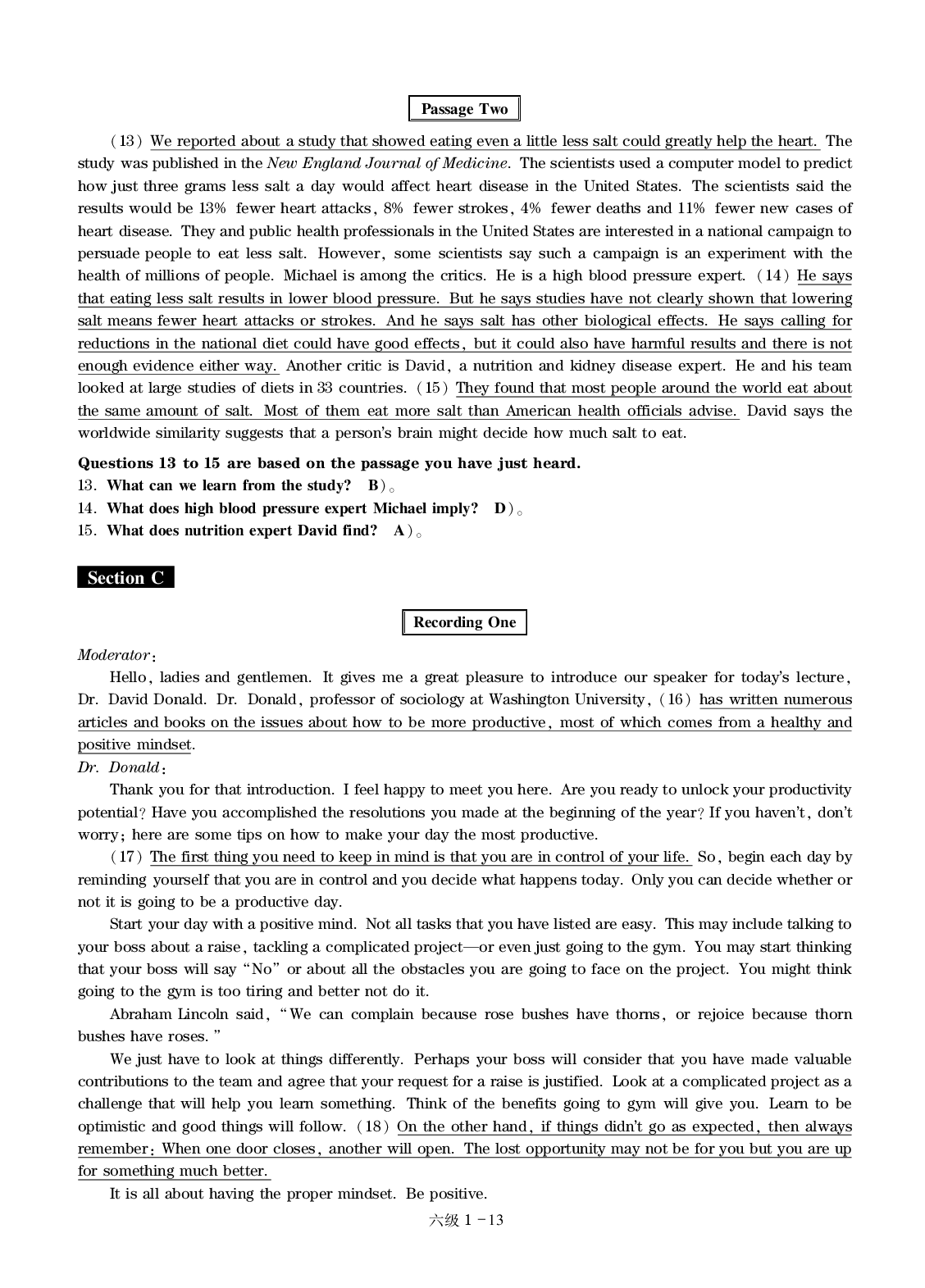 大学英语六级通关模拟卷第一套&mdash;答案详解.pdf 第3页