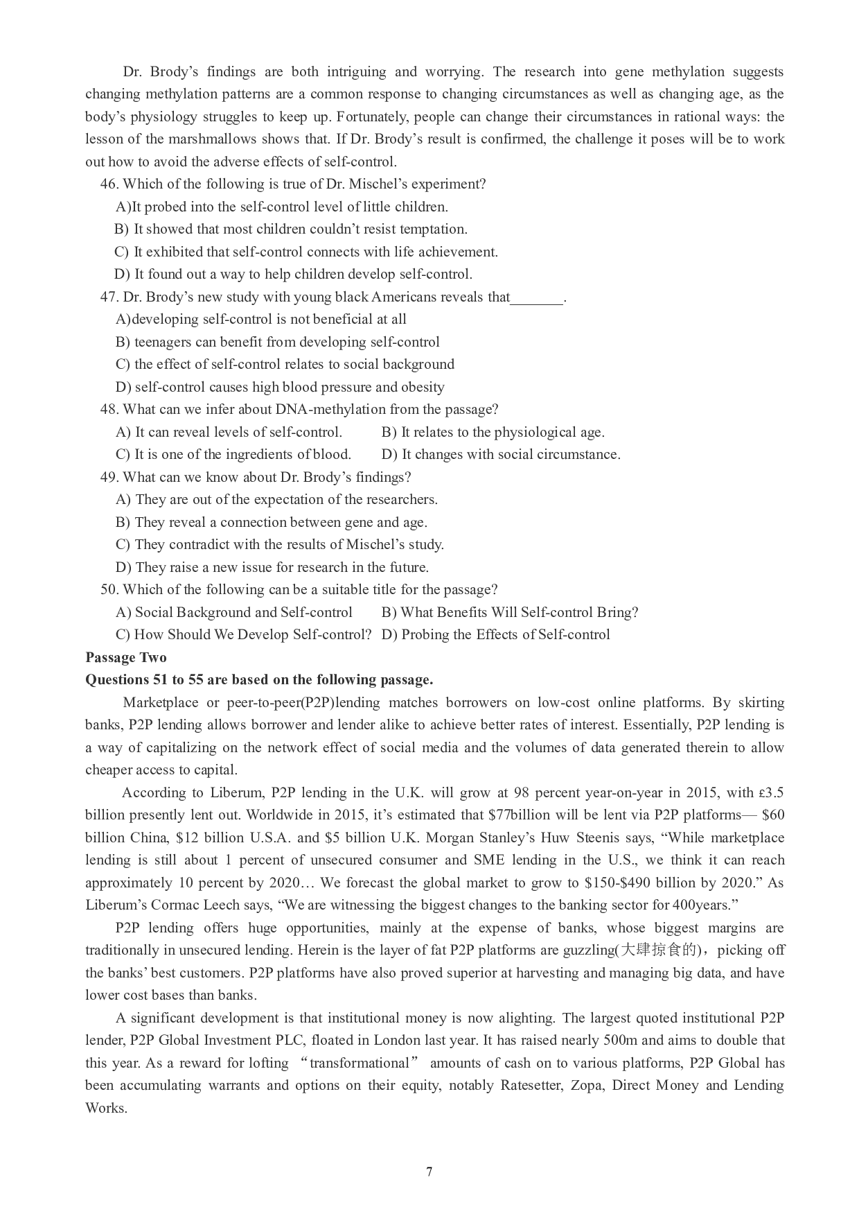 大学英语六级通关模拟卷第三套.pdf 第7页