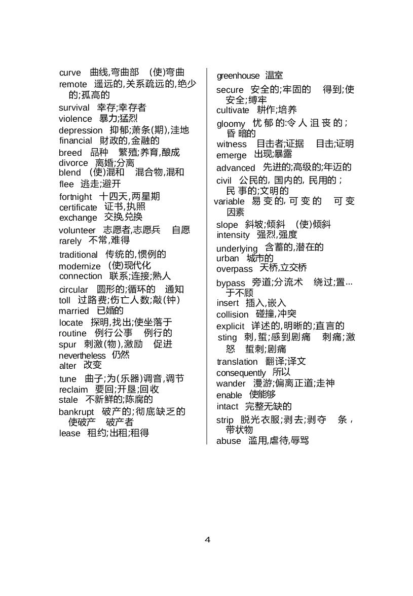 大学英语六级高频词汇.docx 第4页