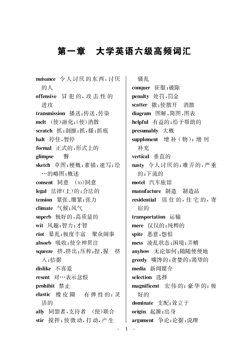 大学英语六级高频词汇.pdf 第1页