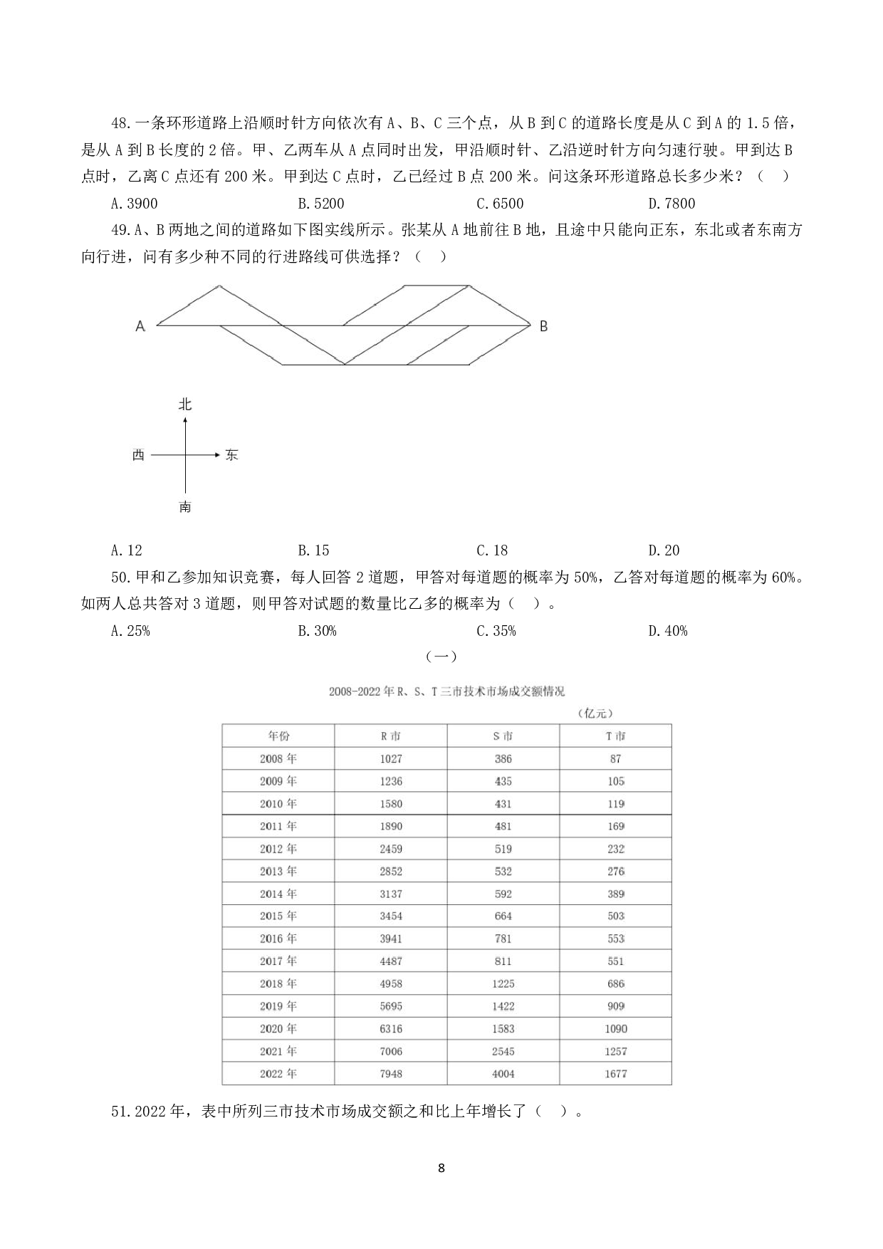 2023年8月26日全国事业单位联考C类《职业能力倾向测验》试题.pdf 第8页