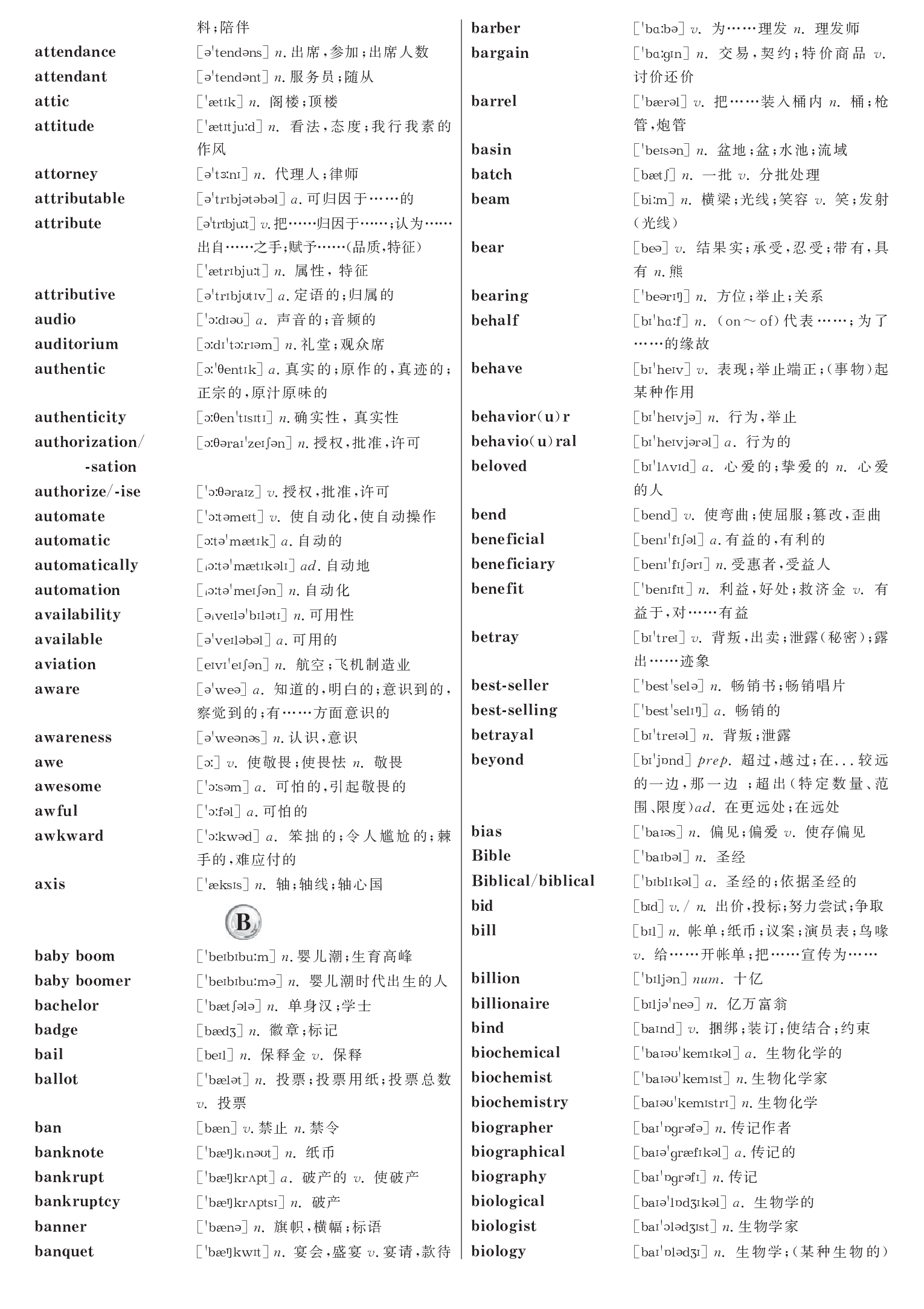 英语四级高频词汇带音标正序版.pdf 第3页