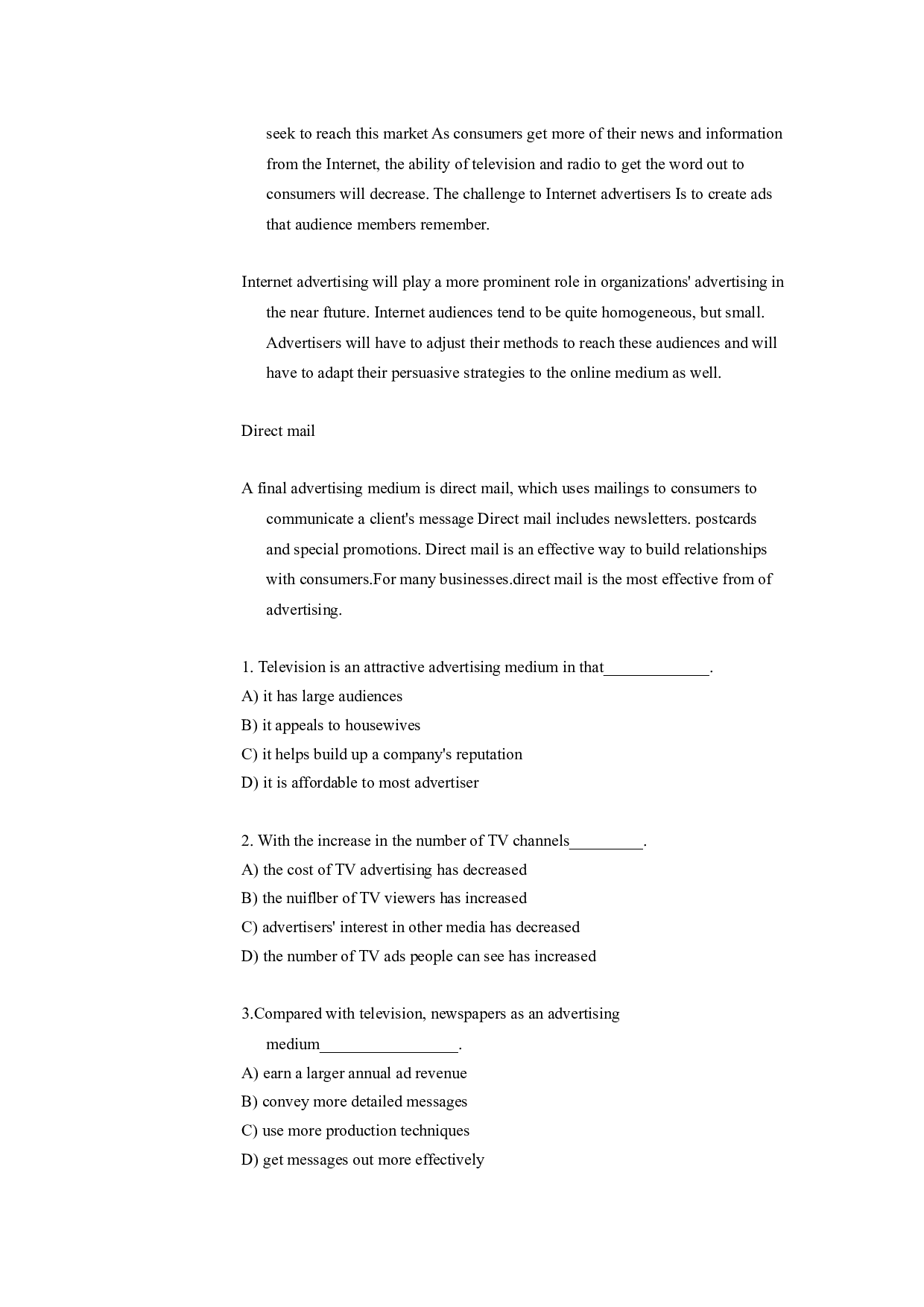 2008年6月英语四级考试真题.docx 第5页