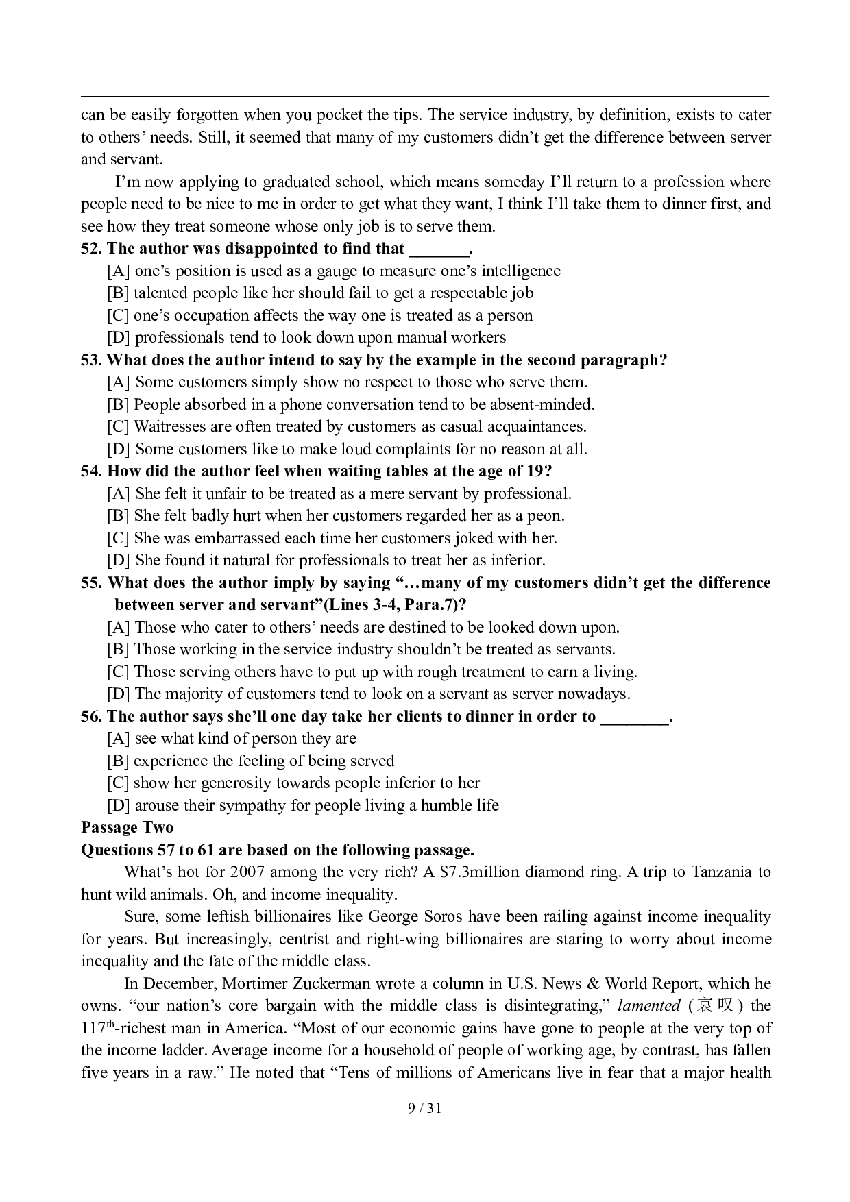 2007年12月英语六级真题及答案.pdf 第9页