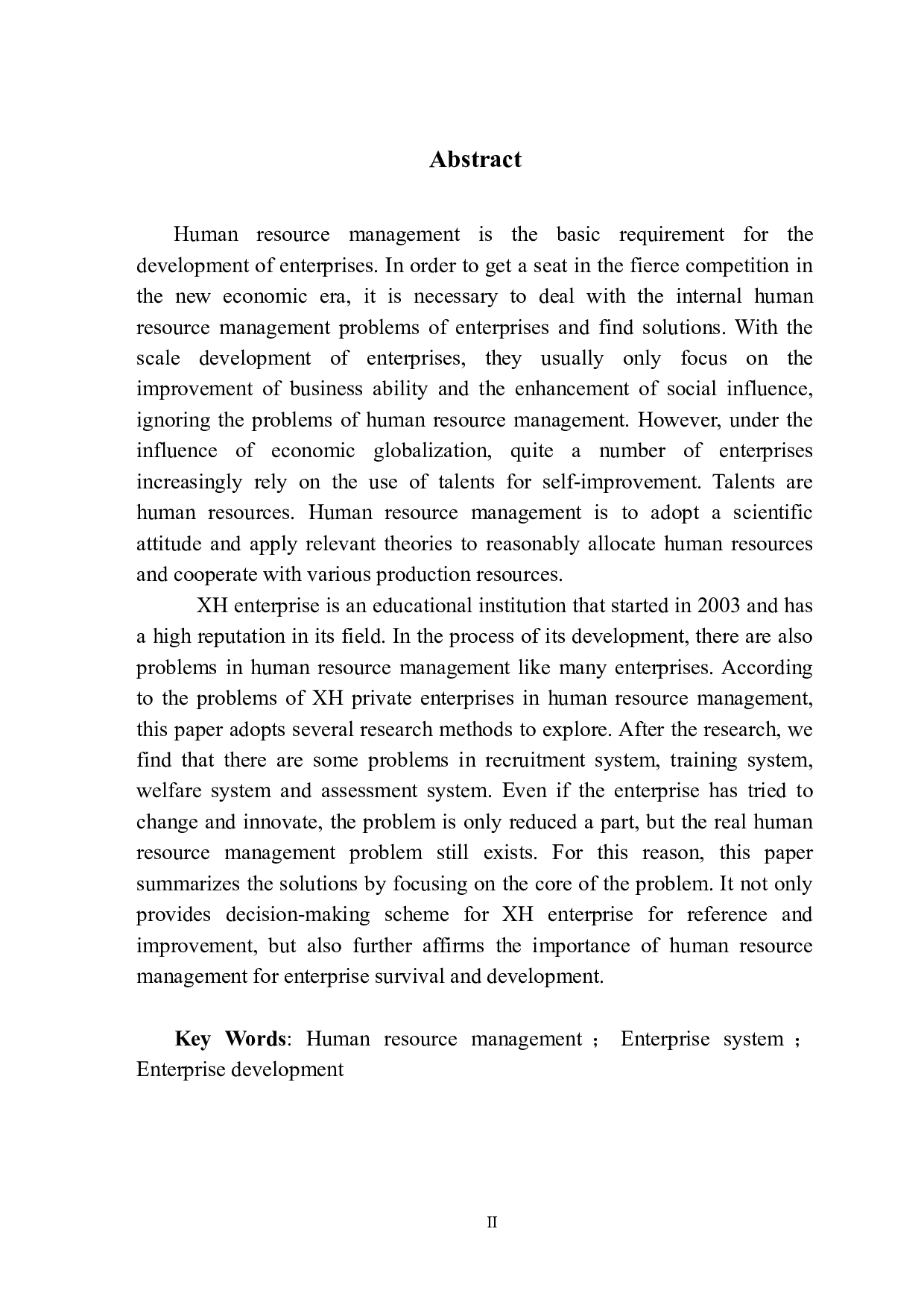 XH民营企业人力资源管理问题与对策-9971字.docx 第4页