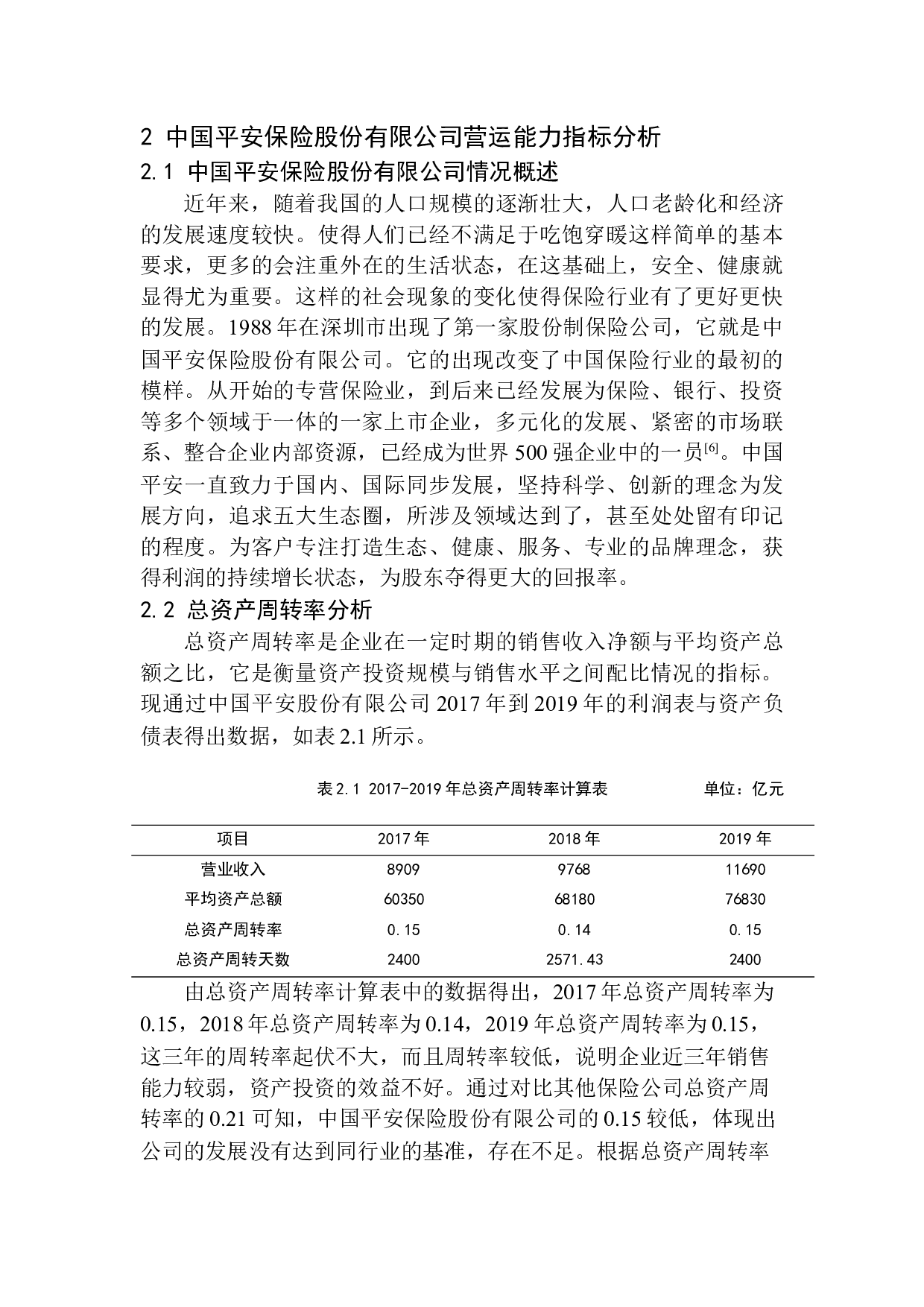 中国平安保险股份有限公司营运能力分析-10398字.docx 第6页
