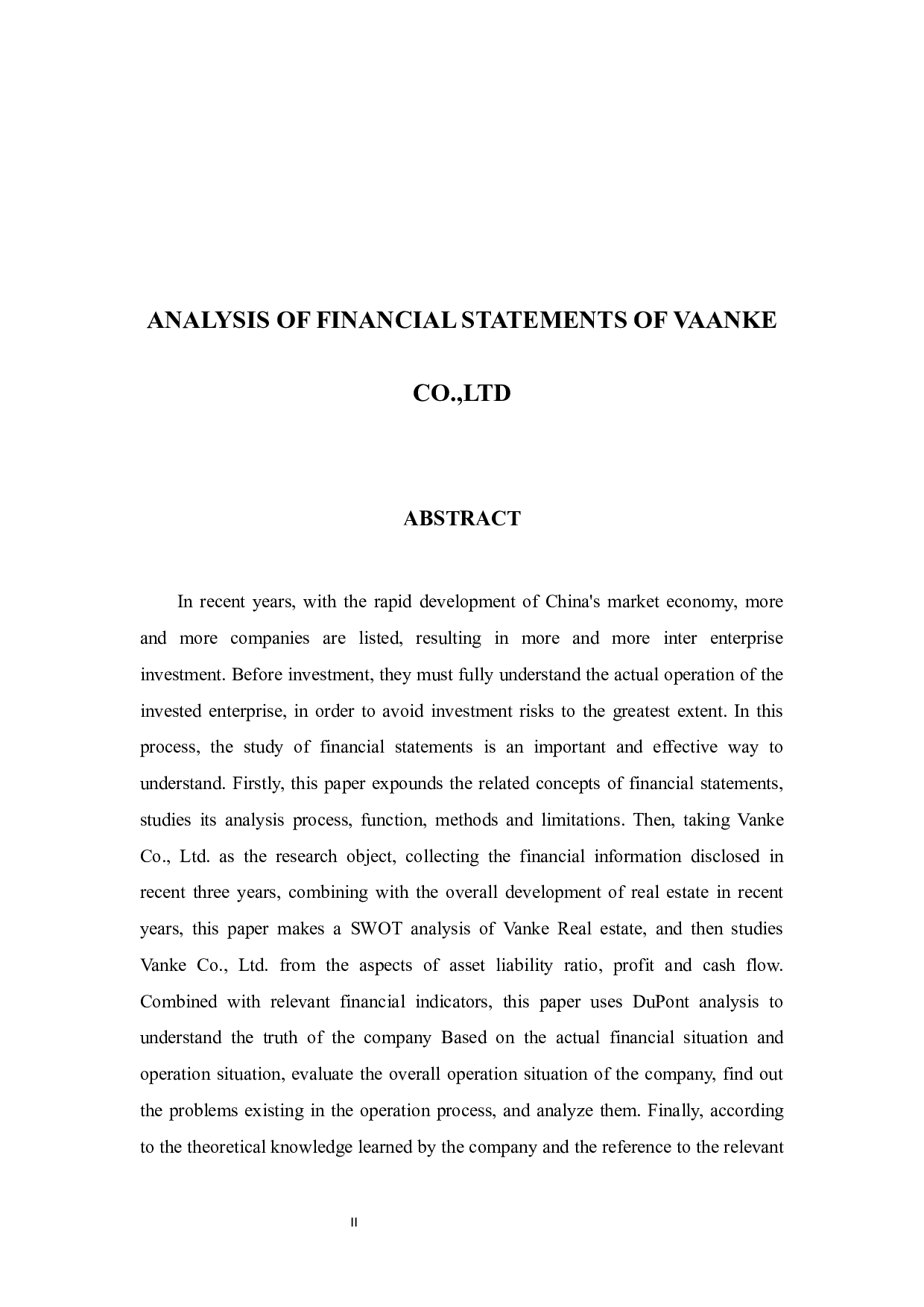 万科股份有限公司的财务报表分析-7700字.docx 第2页