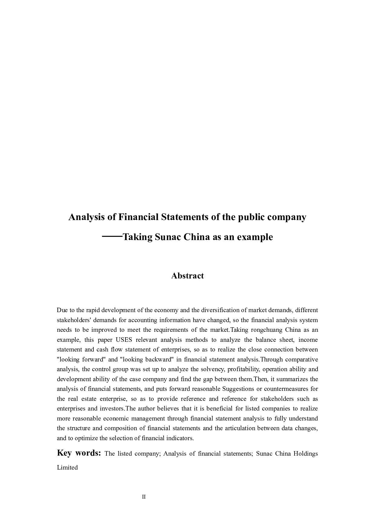 上市公司财务报表分析&mdash;&mdash;以融创中国为例-11641字.docx 第2页