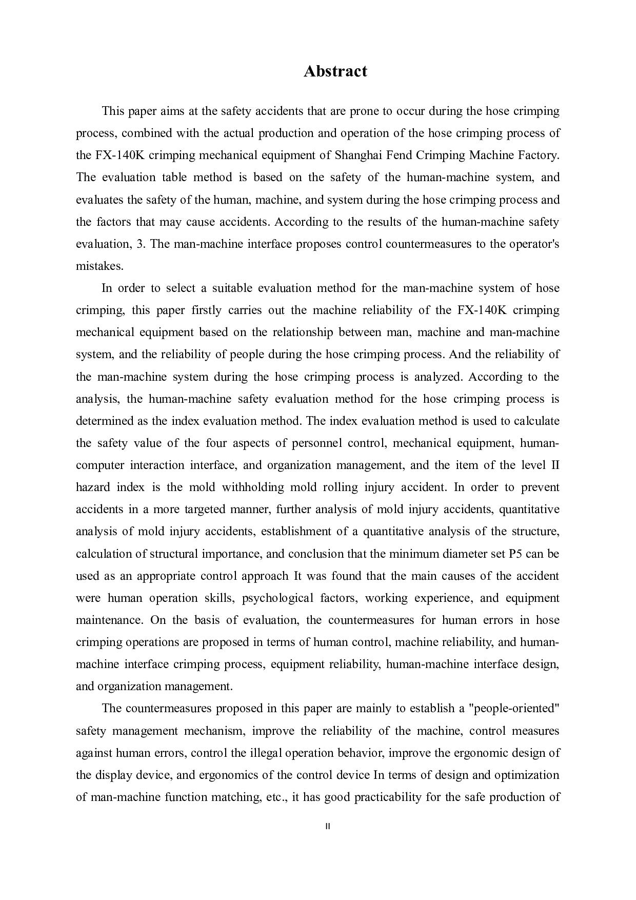 胶管扣压过程的人机安全评价和人为失误控制研究-19542字.docx 第7页