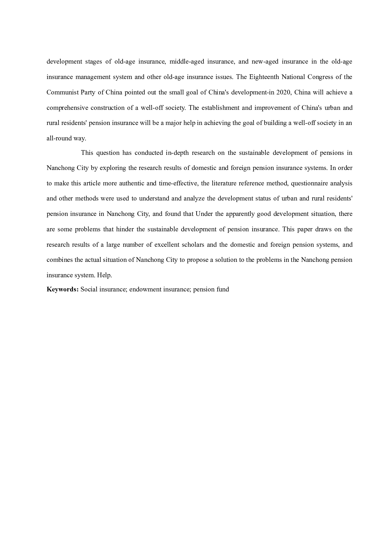 城乡居民养老保险发展现状及对策研究&mdash;&mdash;以南充市为例.docx-15091字.docx 第4页