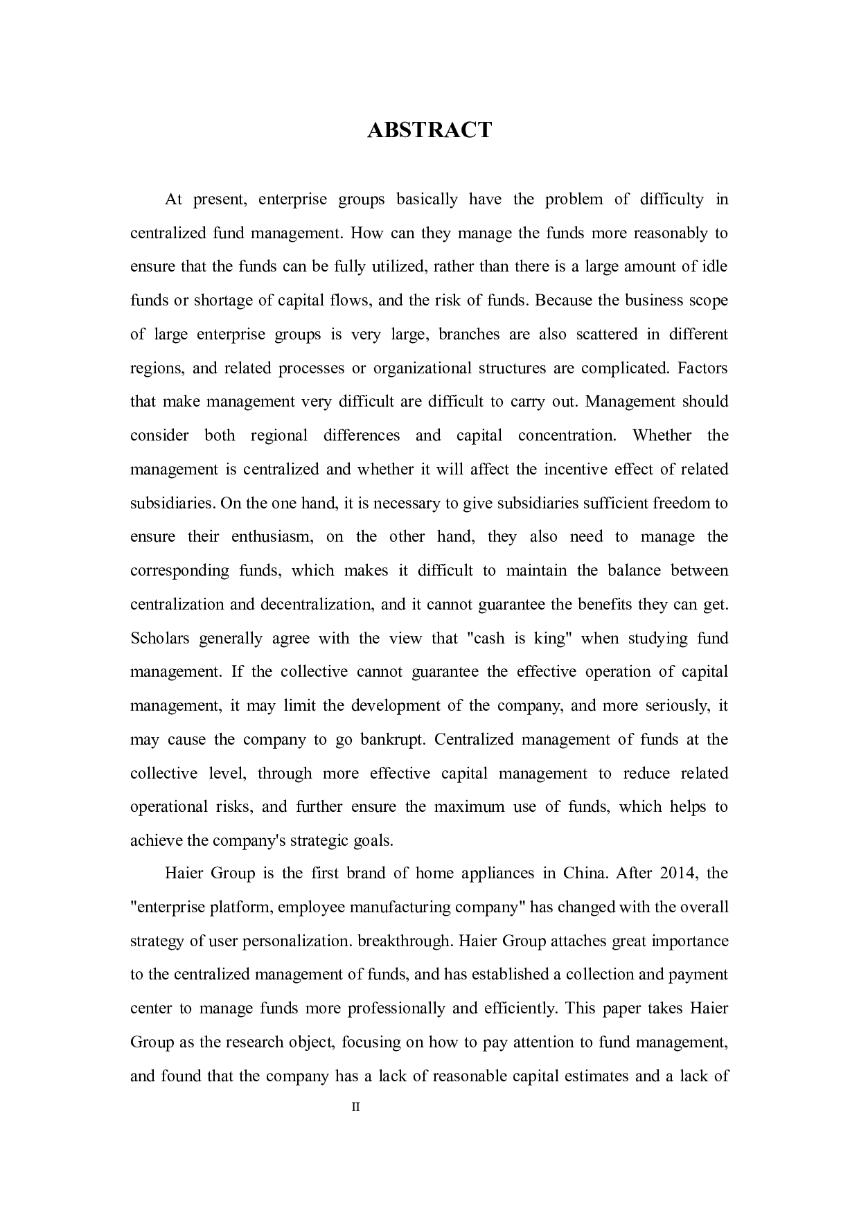 业财融合下海尔集团资金集中管理研究-13043字.docx 第2页