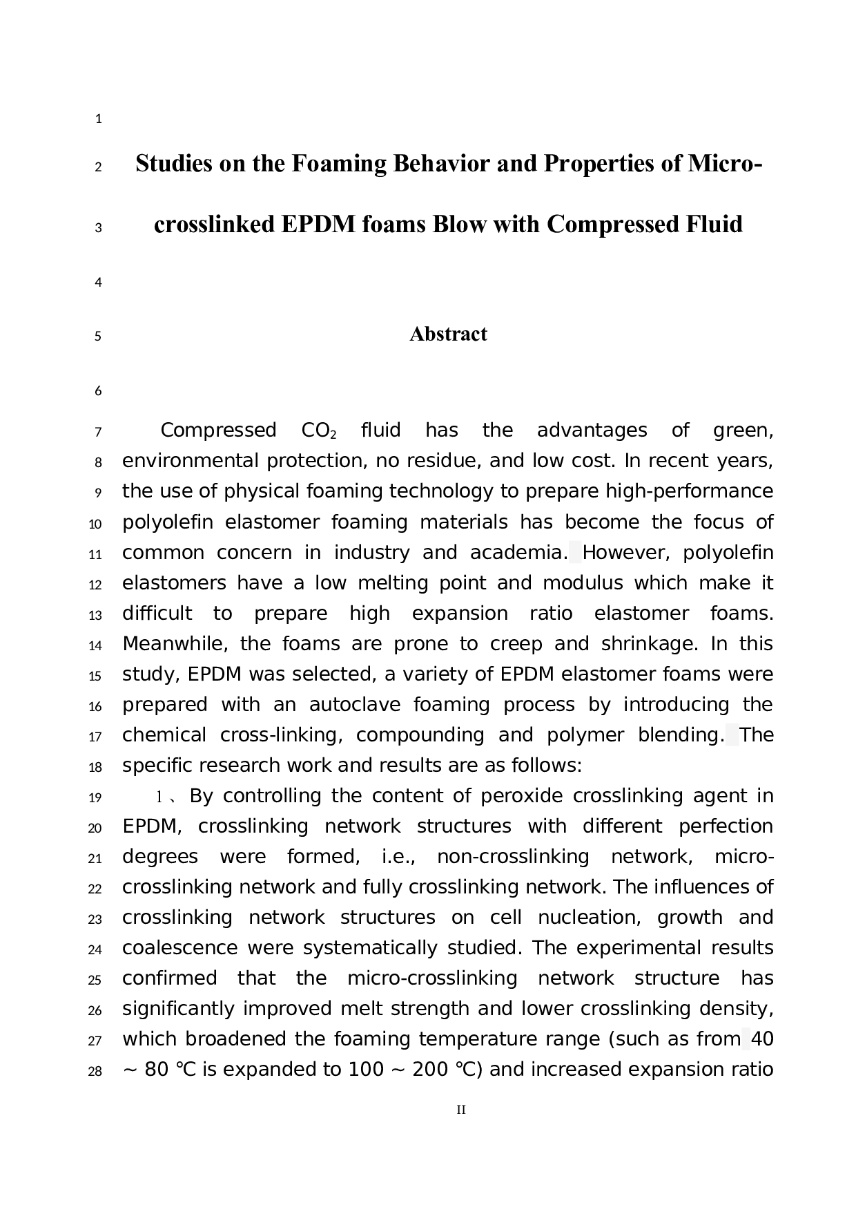 微交联三元乙丙橡胶泡沫的高压流体发泡行为及其材料性能研究-41735字.docx 第6页