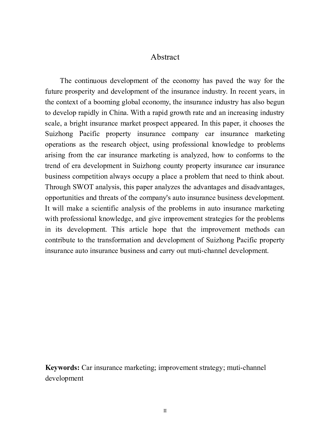 绥中太平洋财险车险营销业务问题及策略研究-9387字.docx 第3页