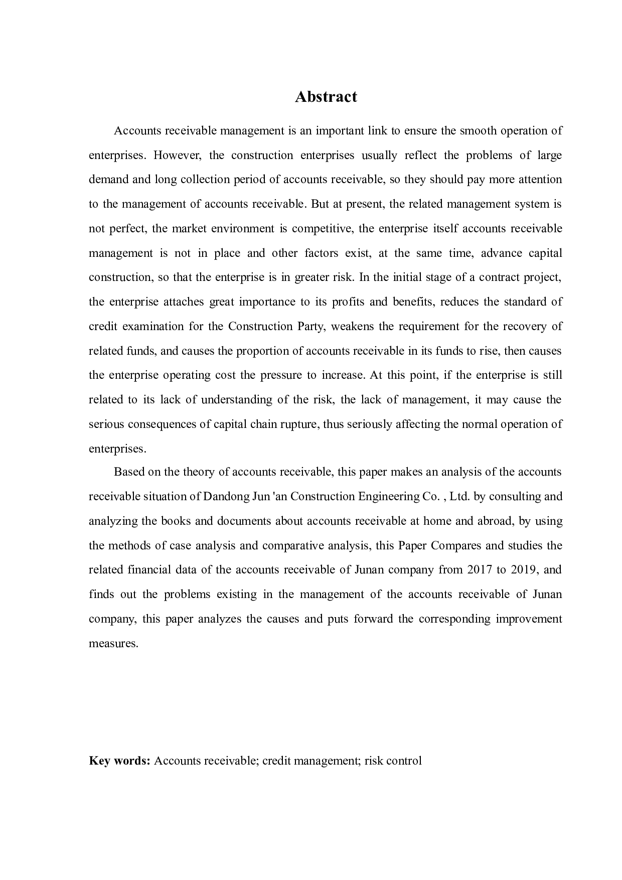 丹东竣安建筑工程有限公司应收账款管理问题研究-12496字.docx 第3页