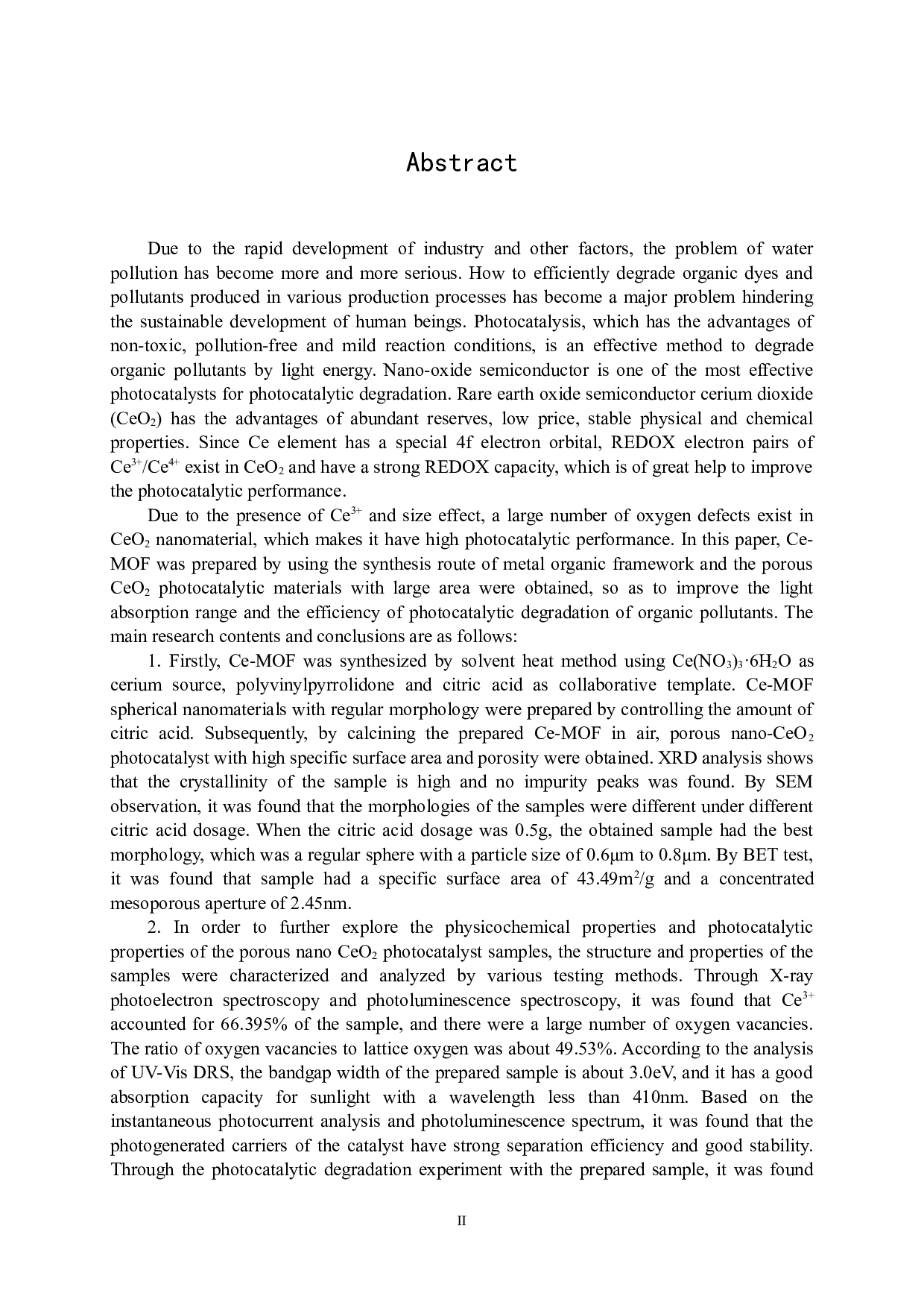 纳米CeO2光催化材料合成与性能研究-21226字.docx 第2页