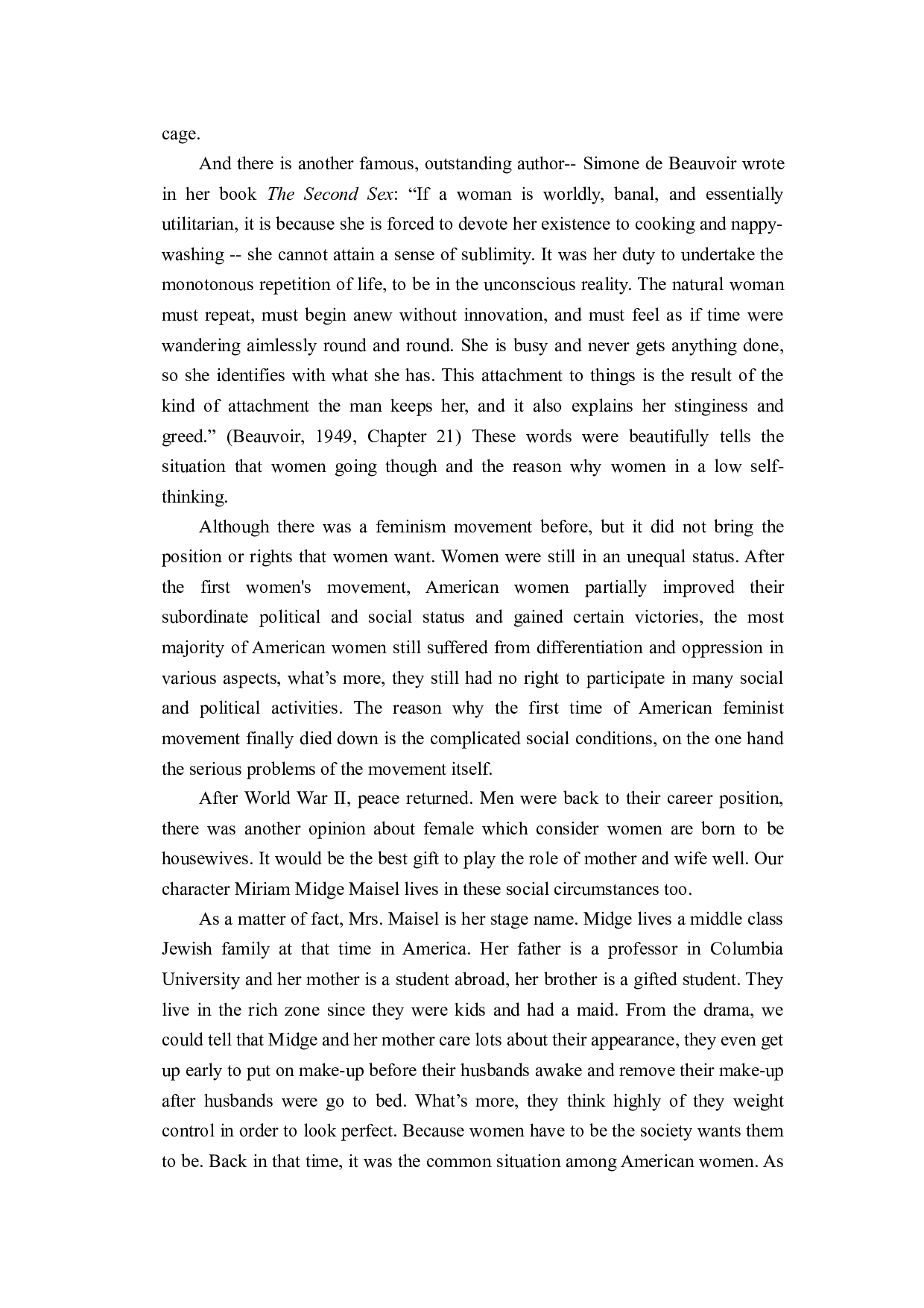 从美国电视剧《了不起的麦瑟尔夫人》略论美国20世纪50-60年代女权主义-5873字.docx 第7页