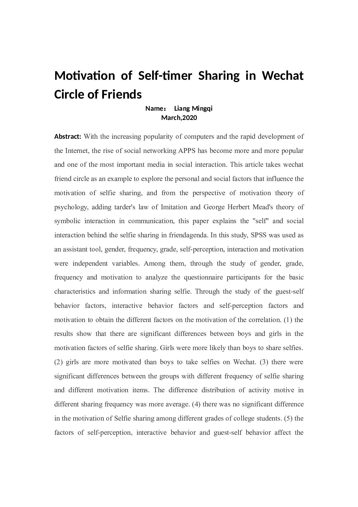 微信朋友圈自拍分享动机研究-12290字.docx 第4页