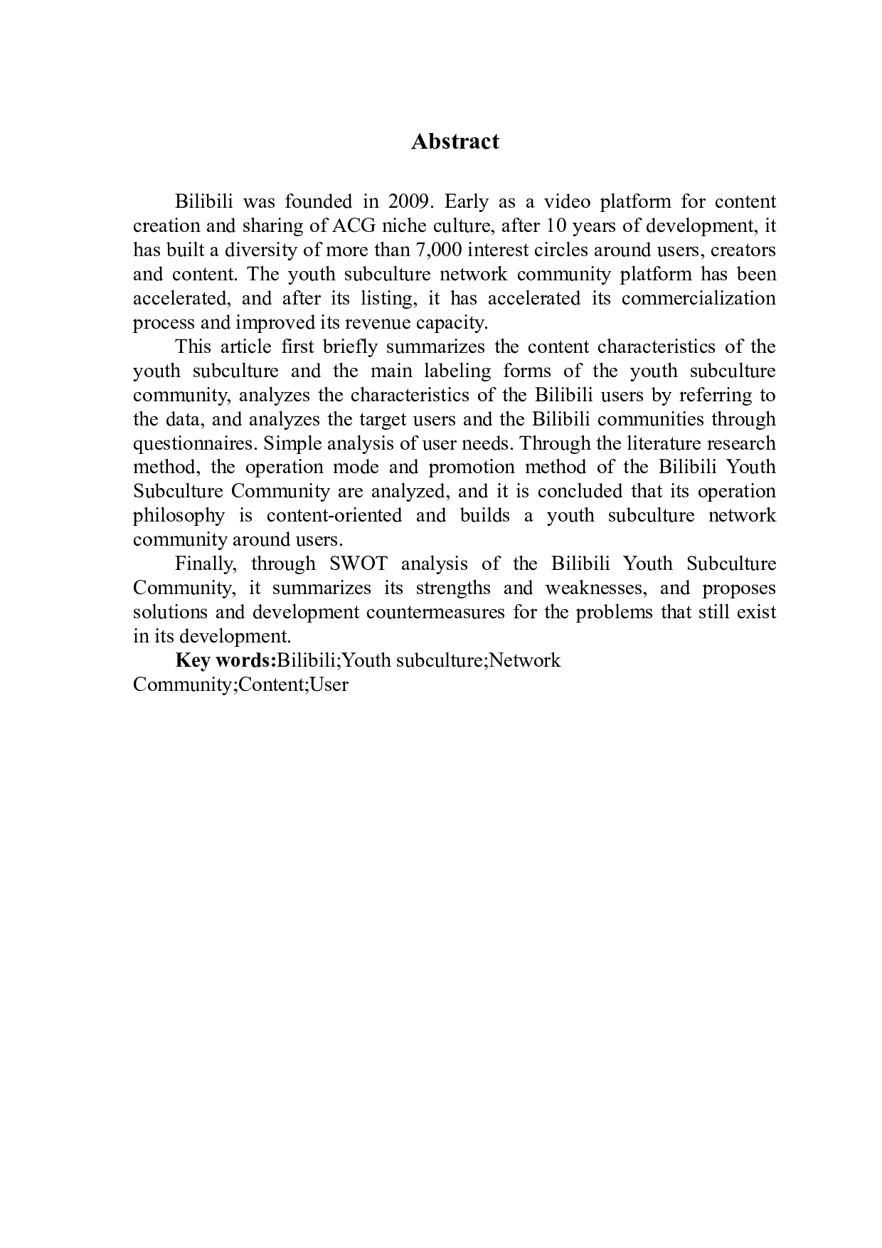 青年亚文化社区现状分析及对策研究&mdash;&mdash;以哔哩哔哩为例-13700字.docx 第2页