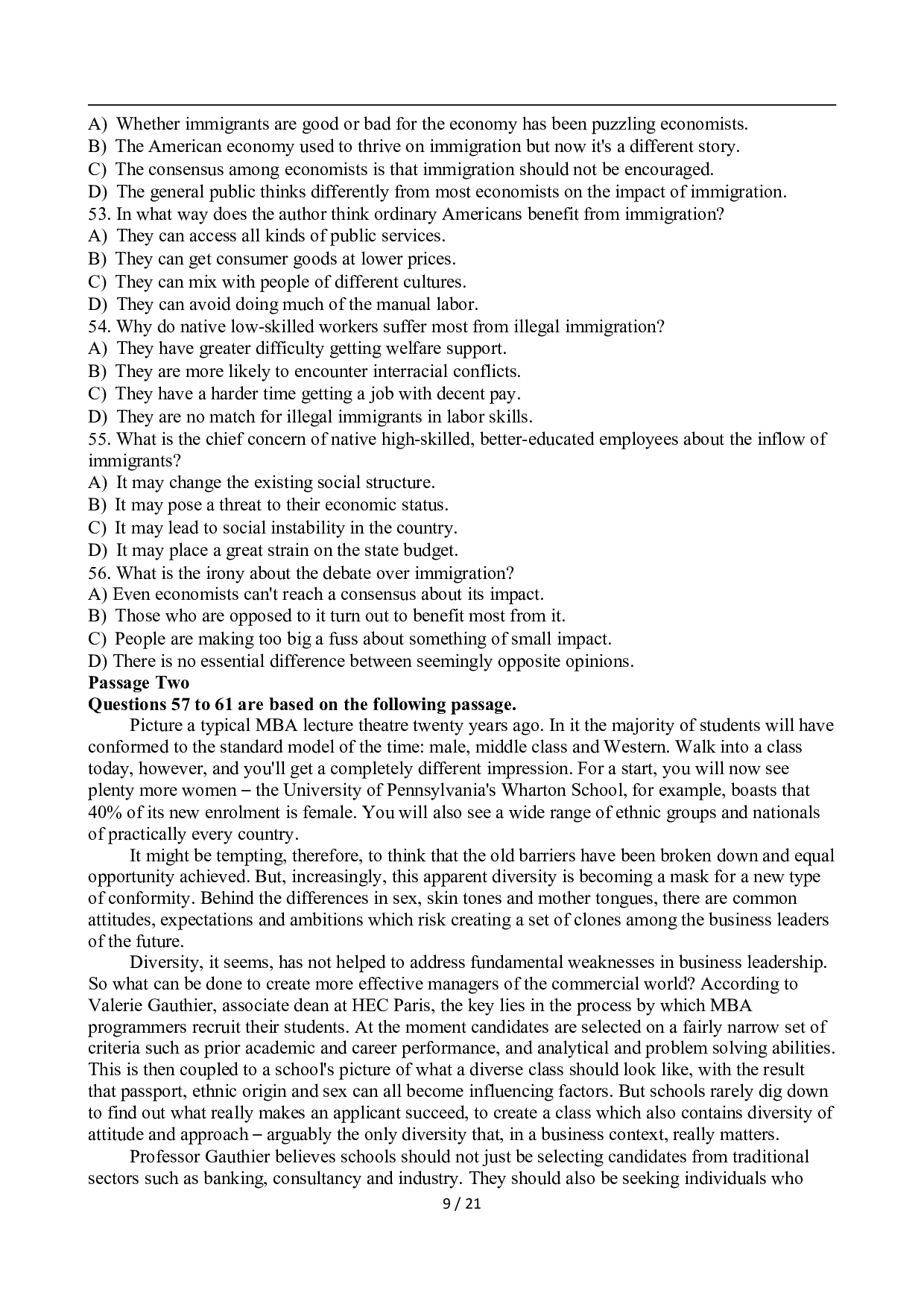 2011年6月英语六级真题及答案.pdf 第9页