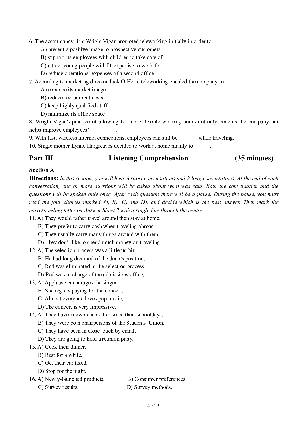 2009年12月英语六级真题及答案.pdf 第4页
