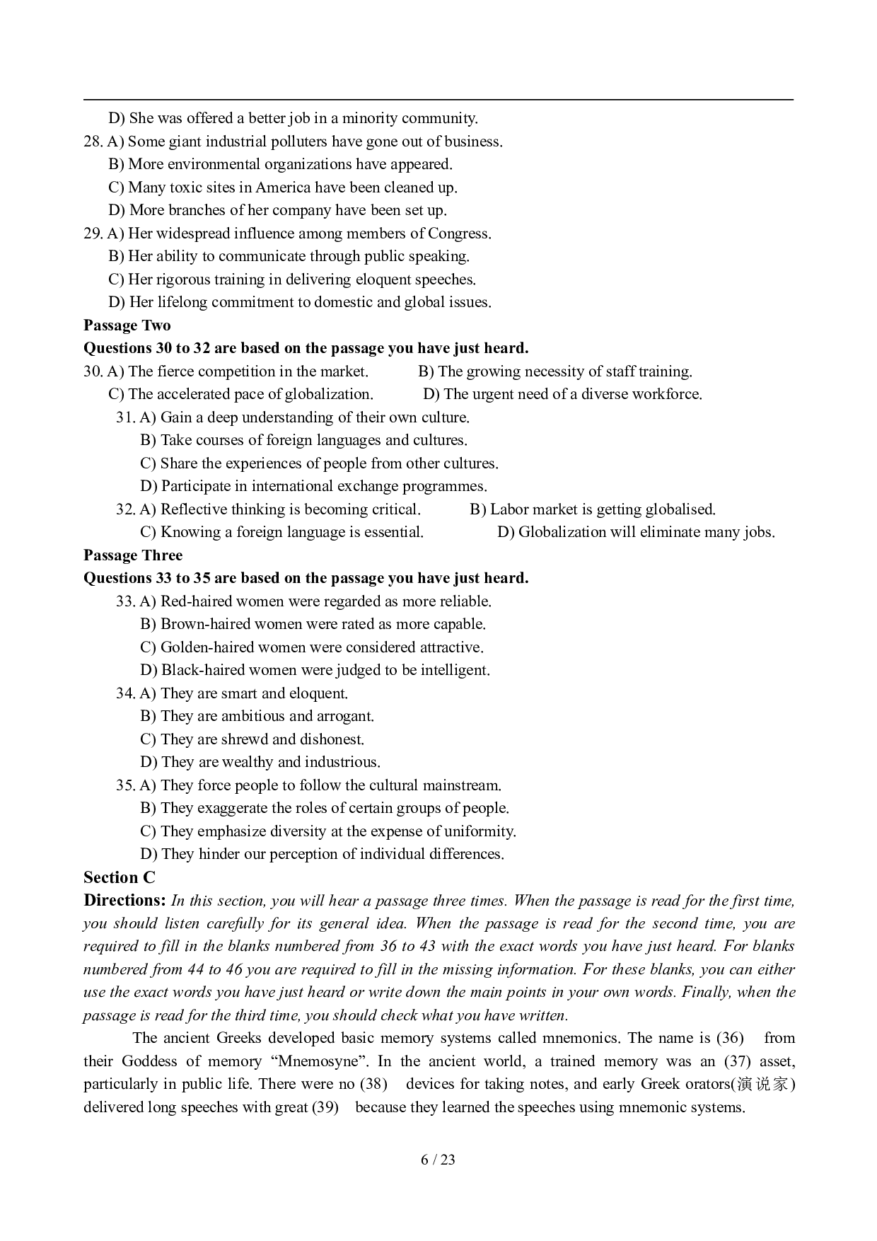 2009年12月英语六级真题及答案.pdf 第6页