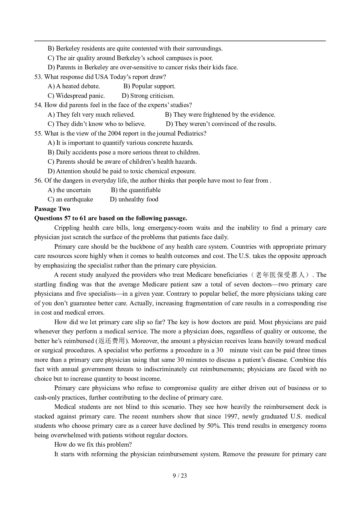 2009年12月英语六级真题及答案.pdf 第9页