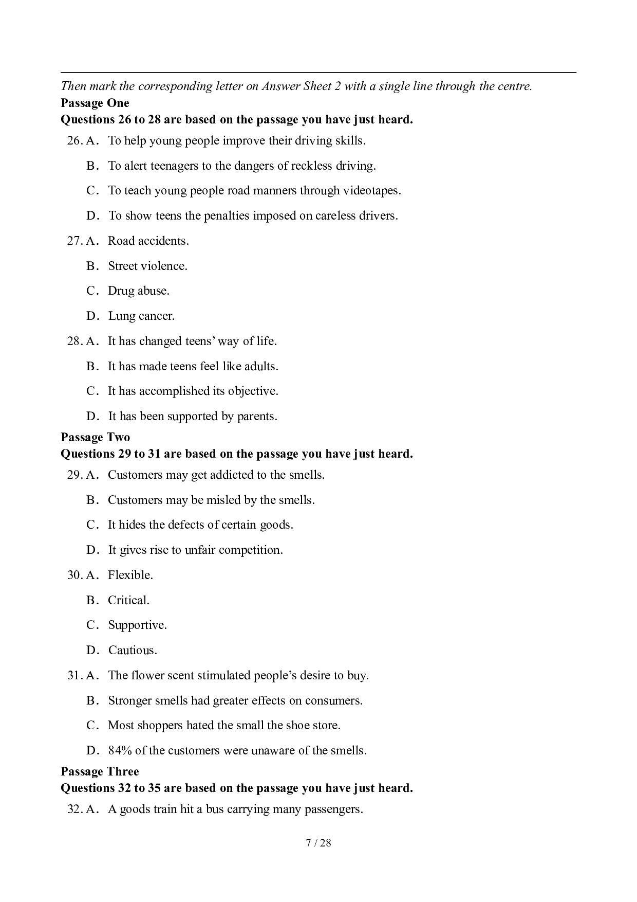 2009年6月英语六级真题及答案.pdf 第7页