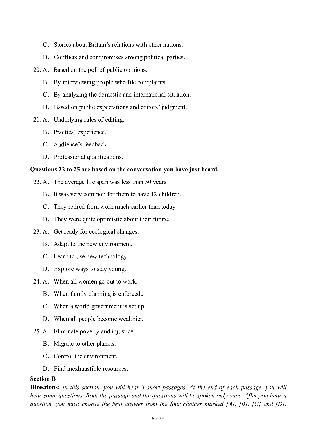 2009年6月英语六级真题及答案.pdf 第6页