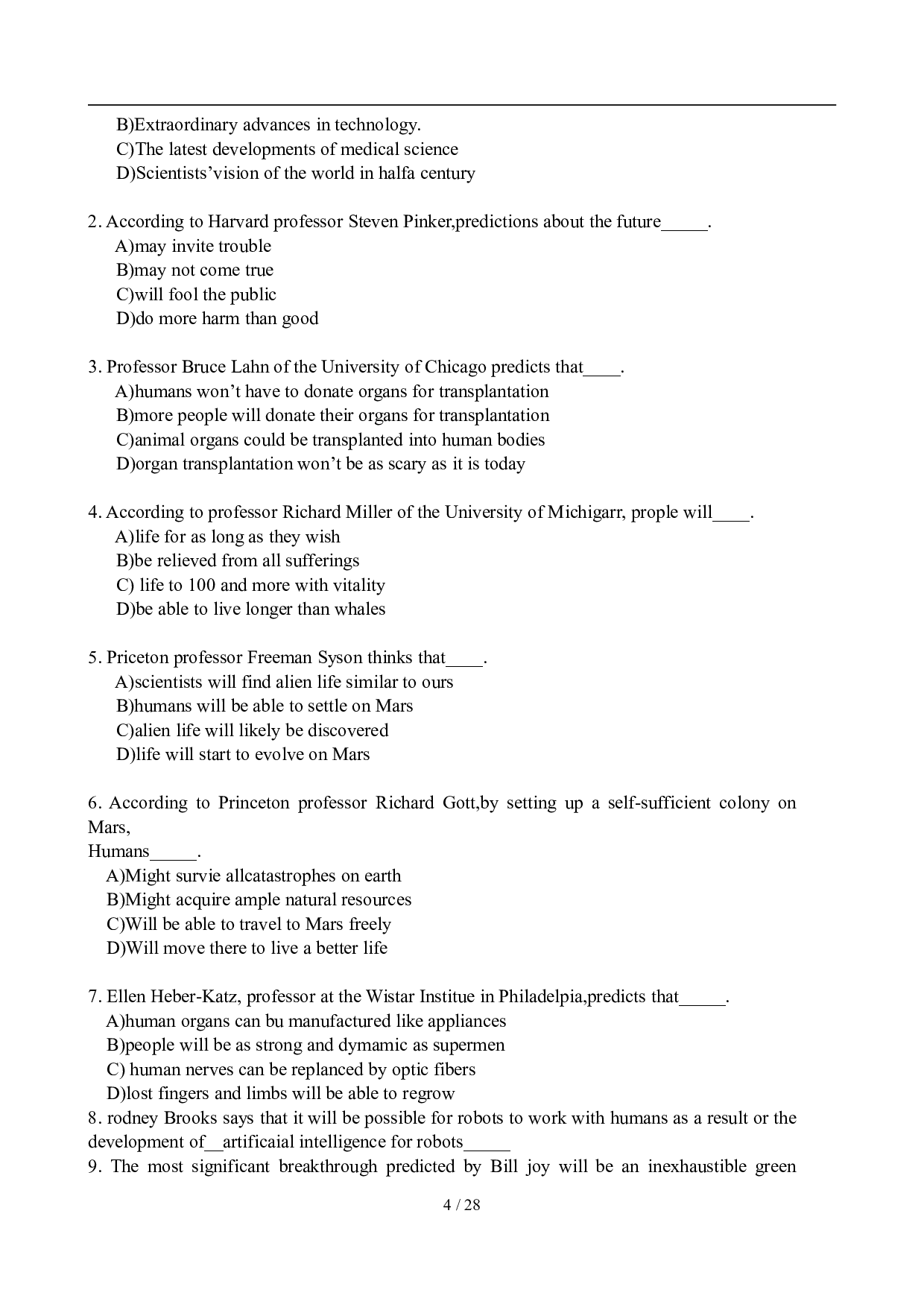 2008年6月英语六级真题及答案.pdf 第4页