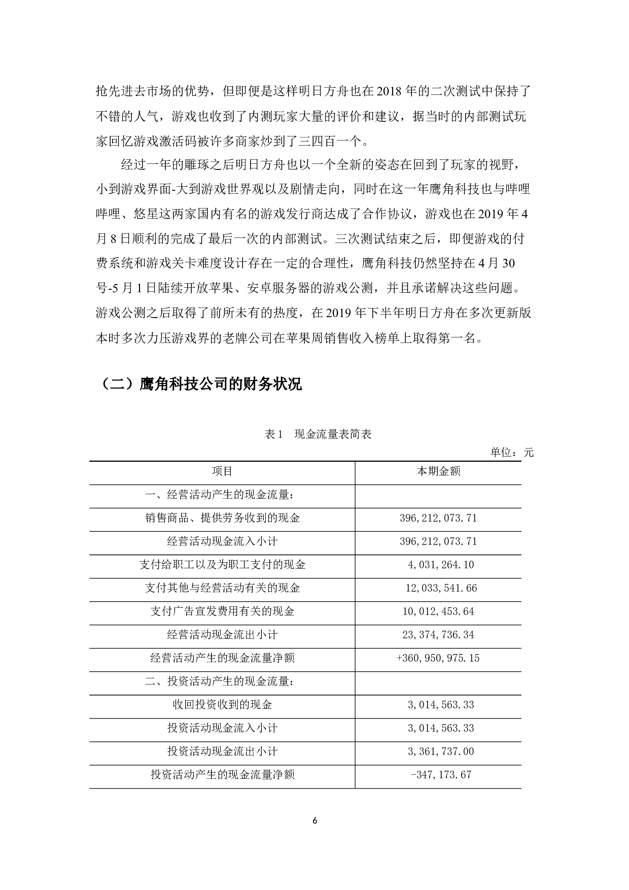 对鹰角科技的现金流量表分析以及建议-10822字.docx 第6页