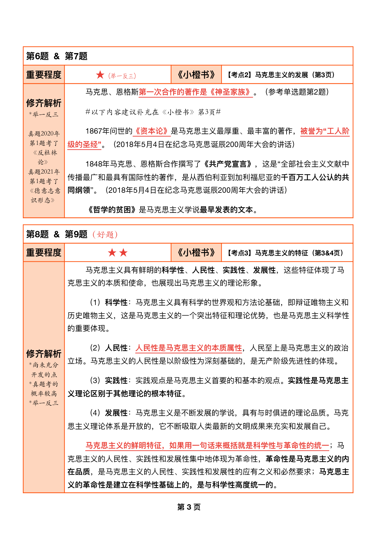#2025考研政治《一千题逐题解析手册》（刷题神器）.pdf 第3页