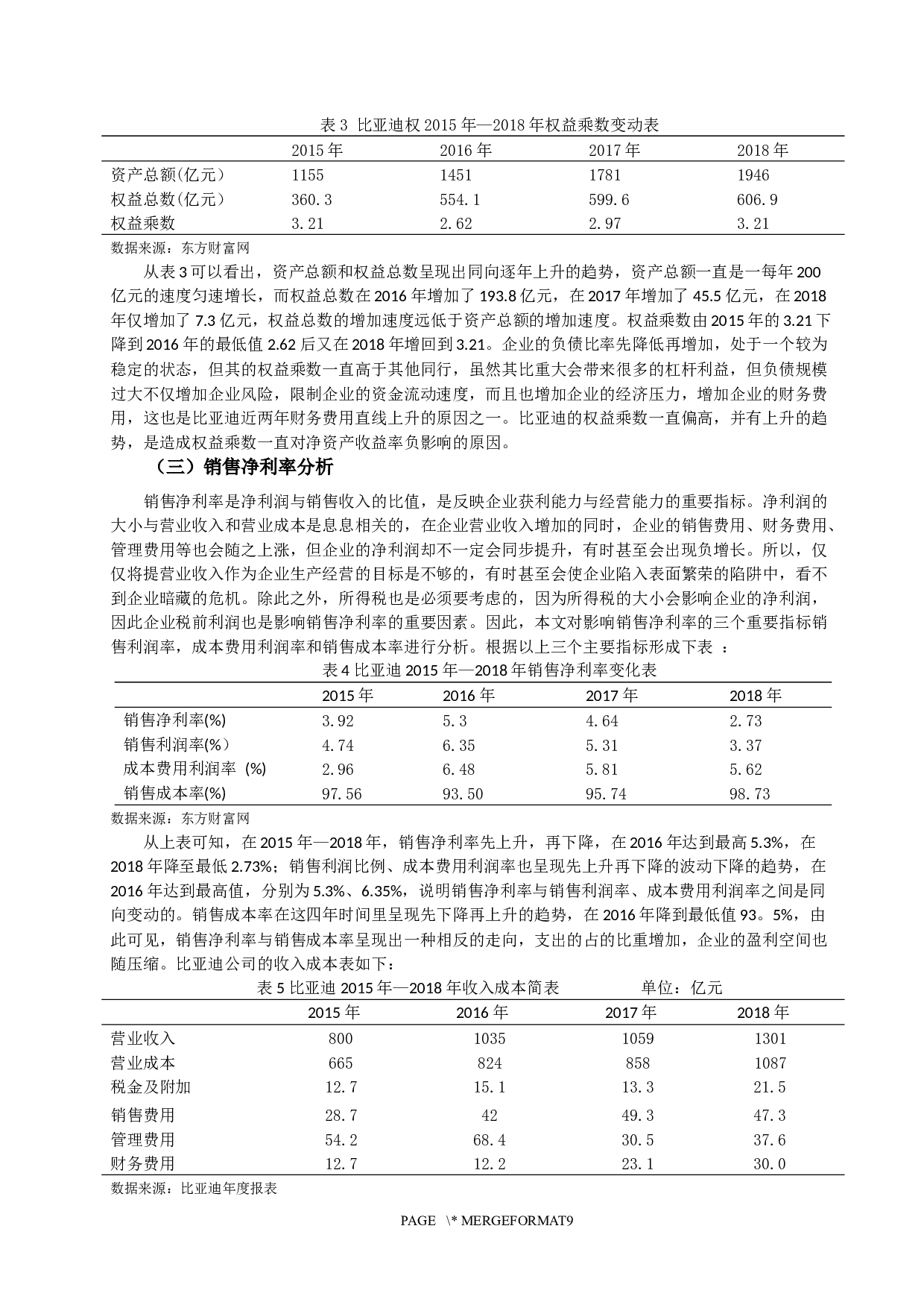 对比亚迪2015&mdash;2018年的财务数据进行分析研究-9129字.docx 第3页