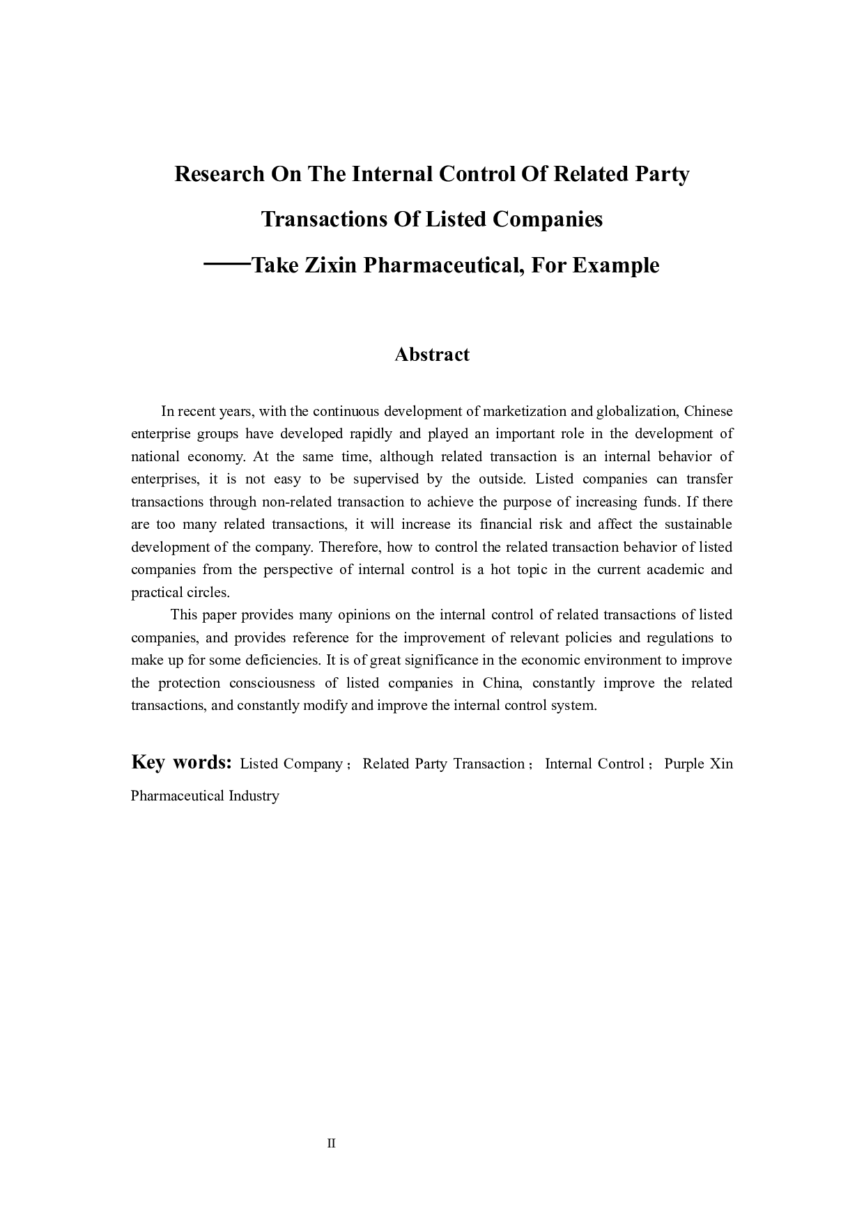 上市公司关联交易过程内部控制问题研究&mdash;以紫鑫药业为例-9184字.docx 第2页