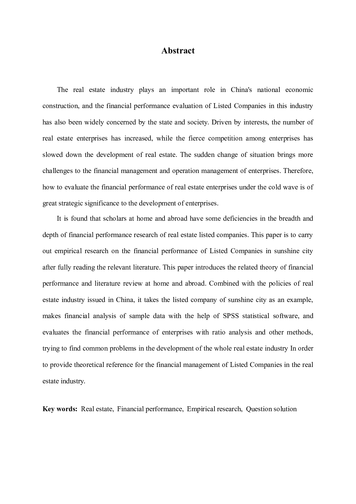 房地产上市公司财务绩效实证研究&mdash;以阳光城集团为例-15012字.docx 第2页
