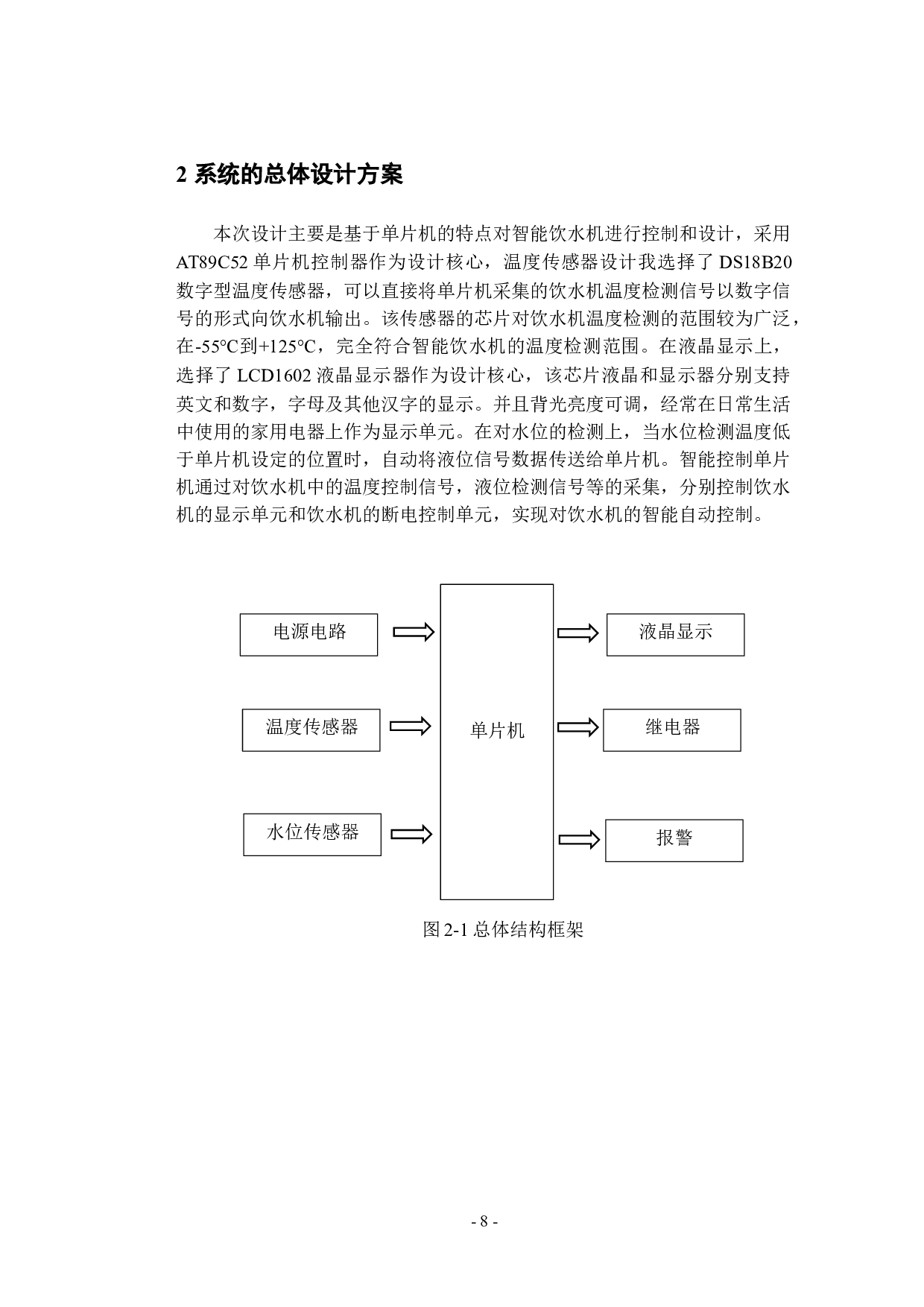 基于单片机的智能饮水机控制器设计-9539字.docx 第8页