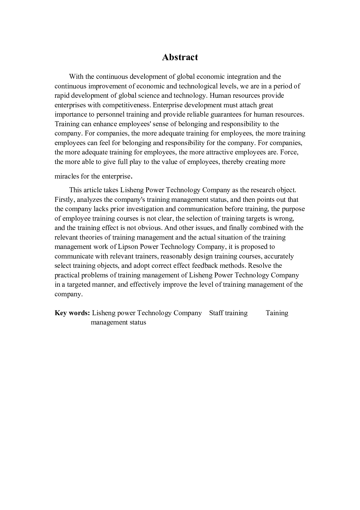 立胜电力技术公司培训管理存在问题与对策分析-10092字.docx 第2页